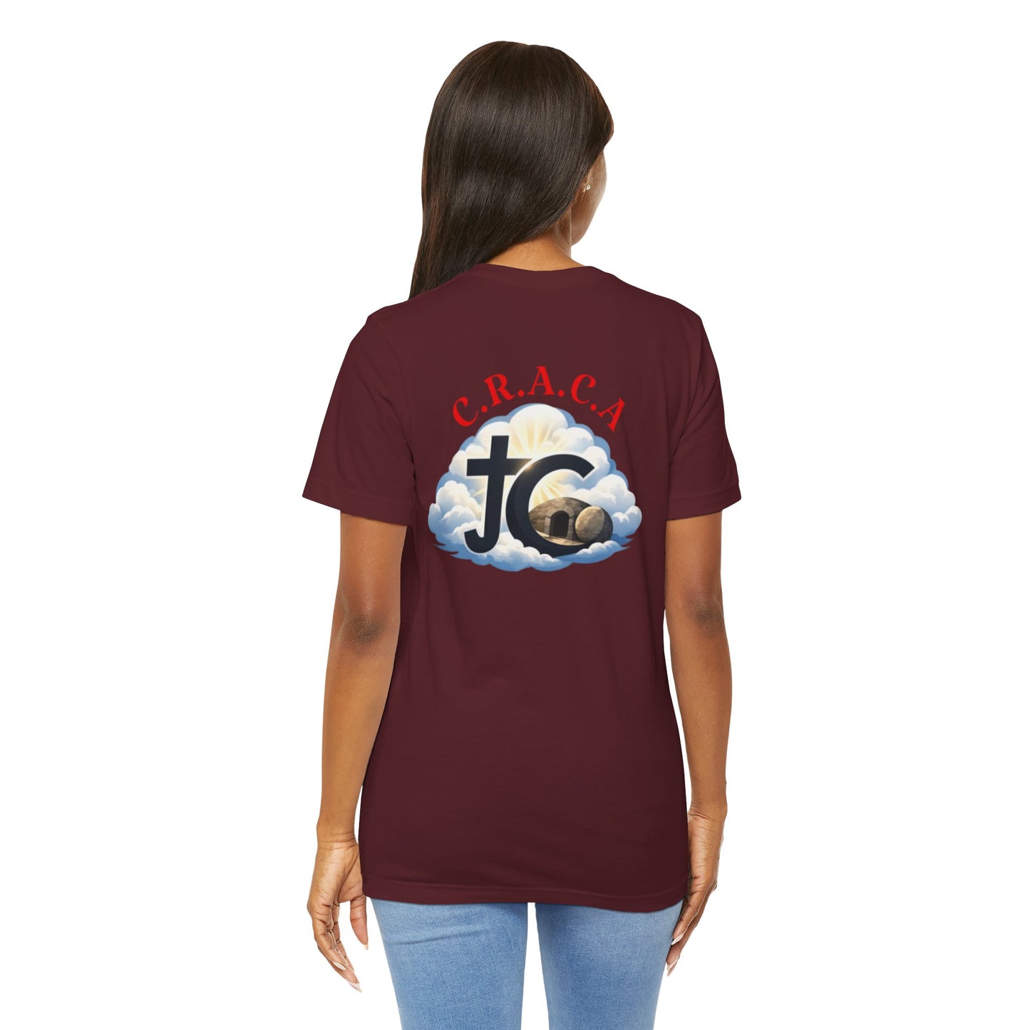 Christian JC Cross Tee — CRACA (Crucified.Risen.And.Coming.Again) Graphic T‑Shirt