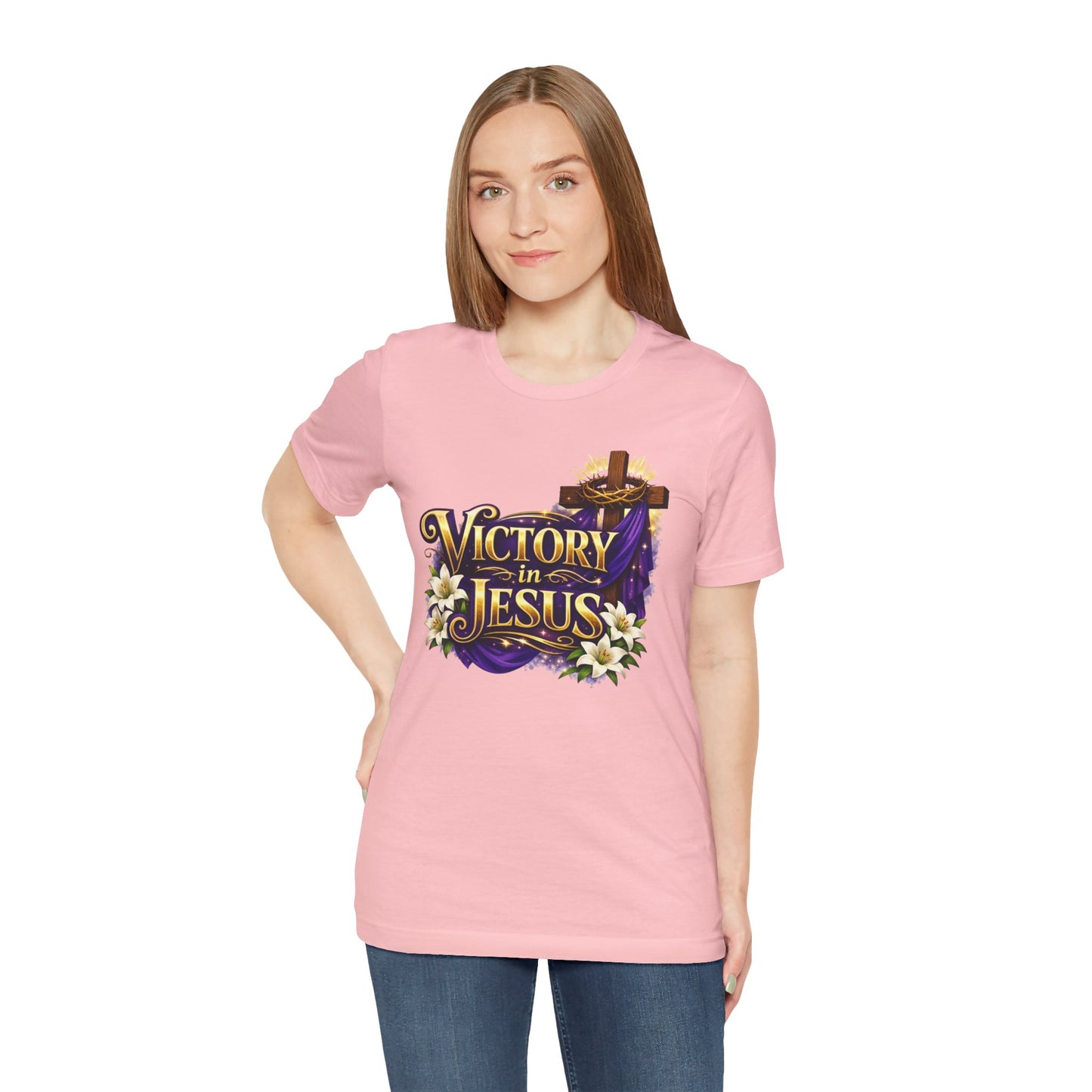 Victory In Jesus Christian T-Shirt — Cross Faith Tee