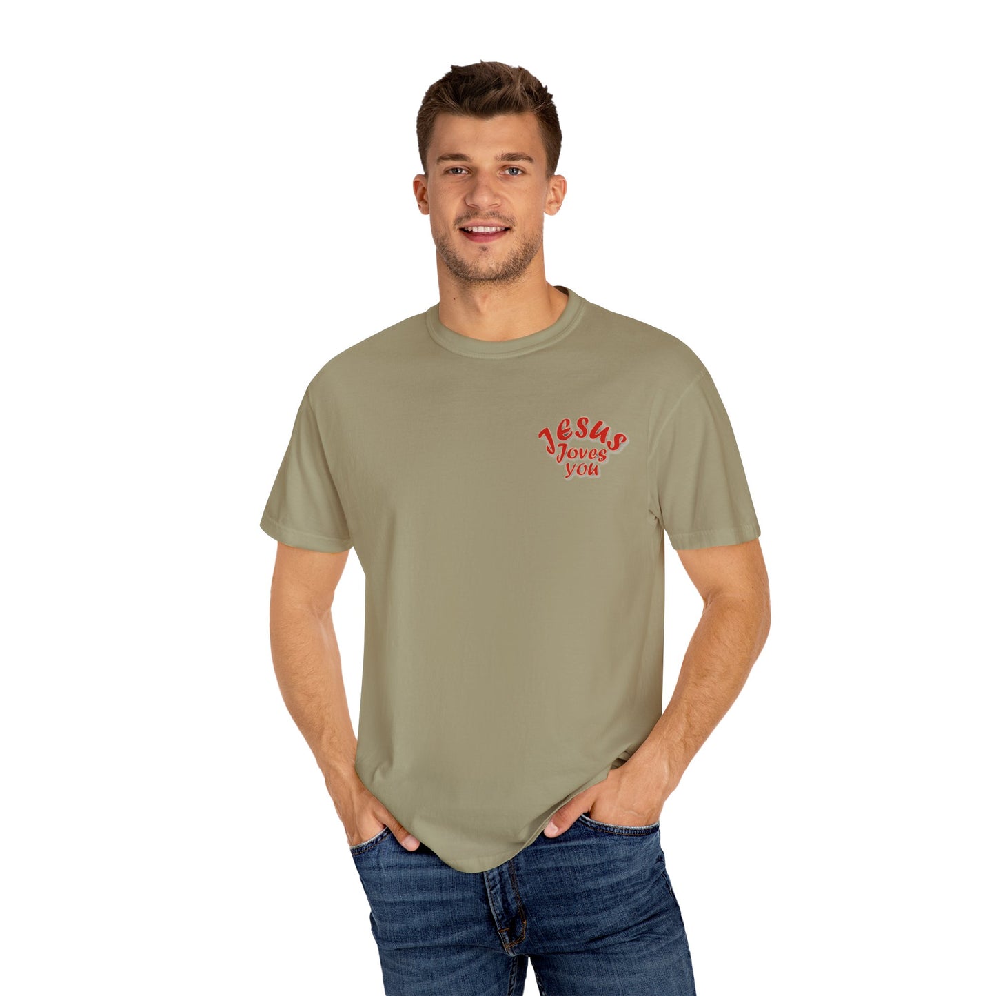 Christian Cross Heart Unisex T-shirt - Jesus Loves You Design
