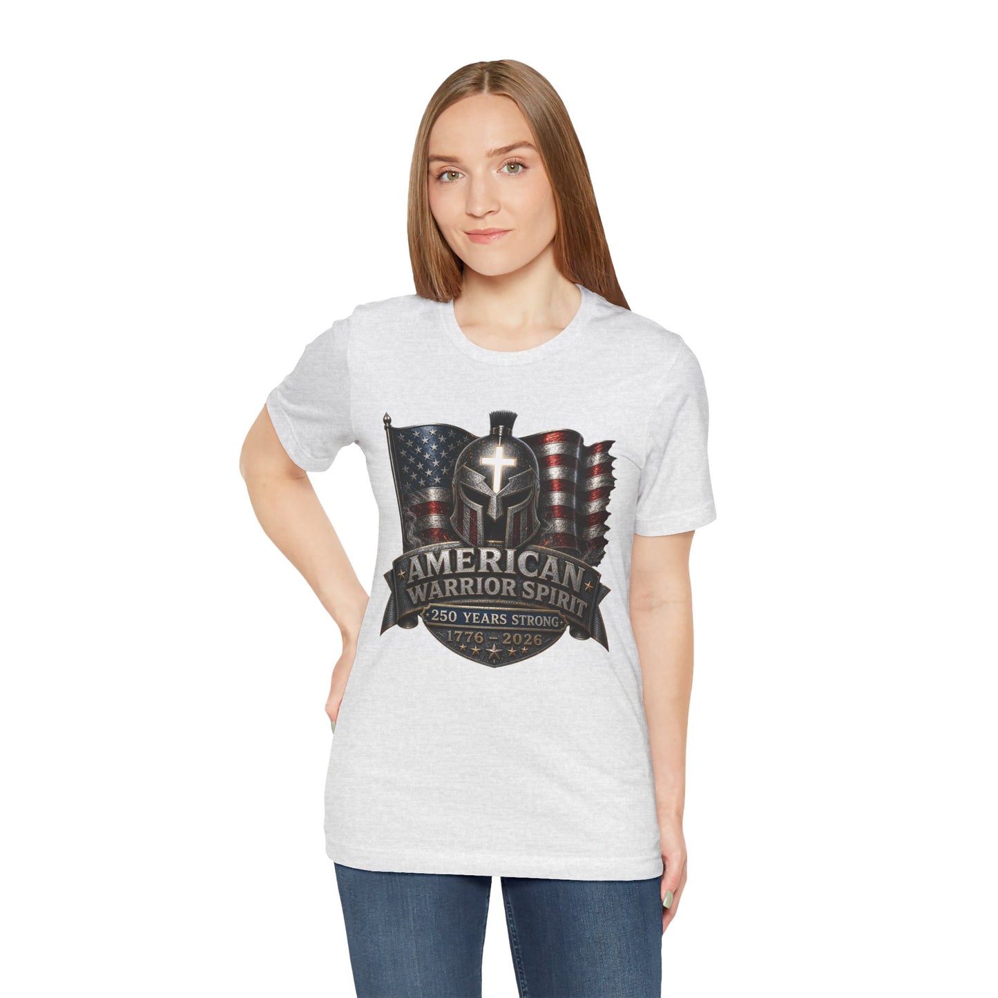 American Warrior Spirit T-Shirt – Patriotic 250 Years Strong Tee (1776–2026)