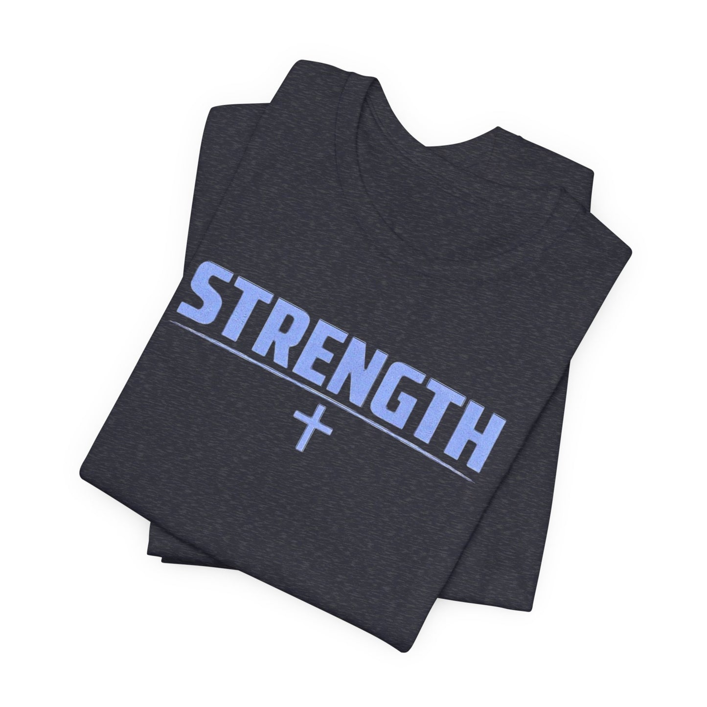 Strength with Cross Tee — Minimal Motivational Fitness Shirt