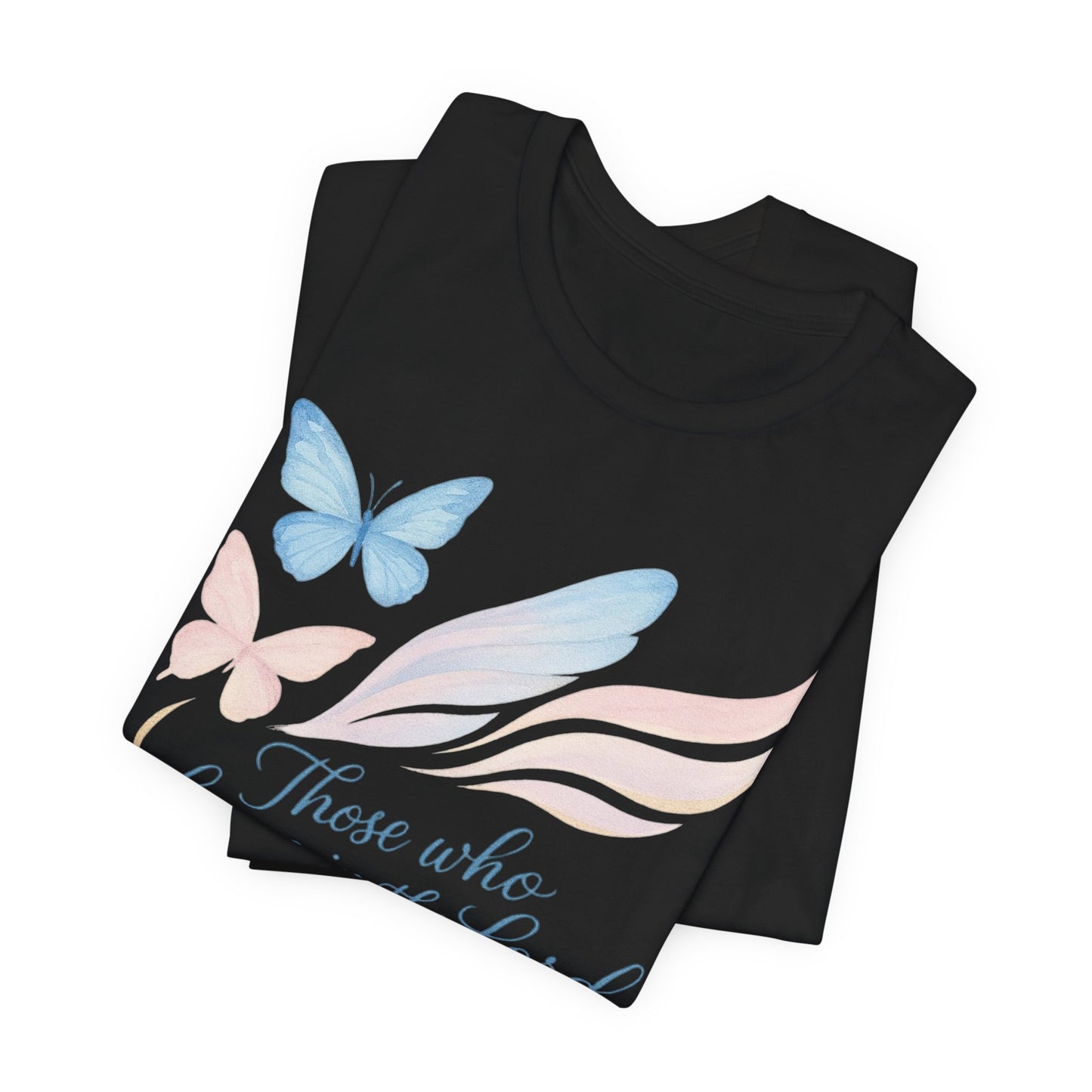 Inspirational Scripture T-Shirt – "Those Who Hope in the Lord" Isaiah 40:31, Pastel Butterflies