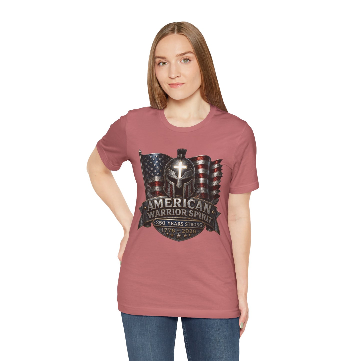 American Warrior Spirit T-Shirt – Patriotic 250 Years Strong Tee (1776–2026)