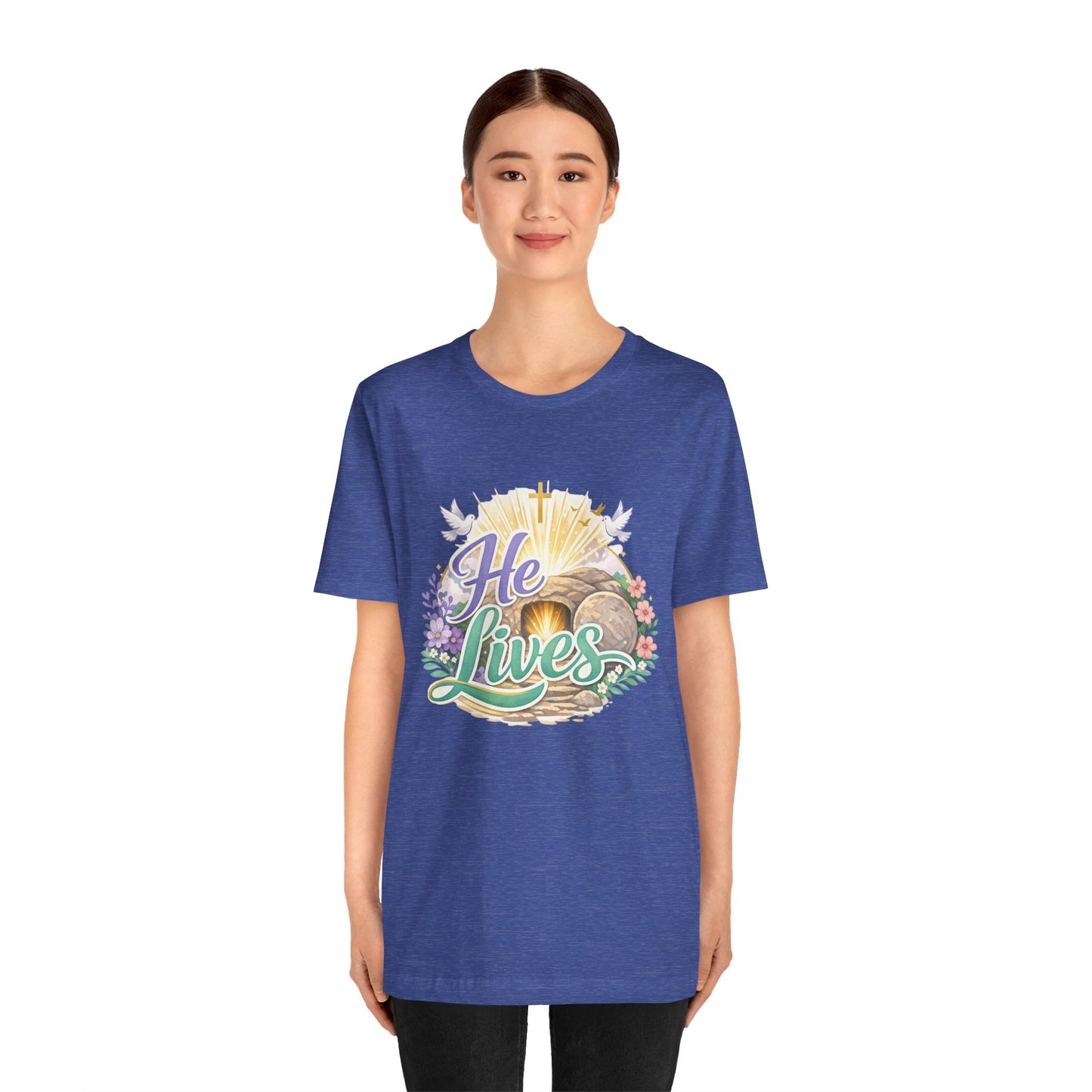 He Lives Jesus Tomb Tee — Christian Easter T‑Shirt