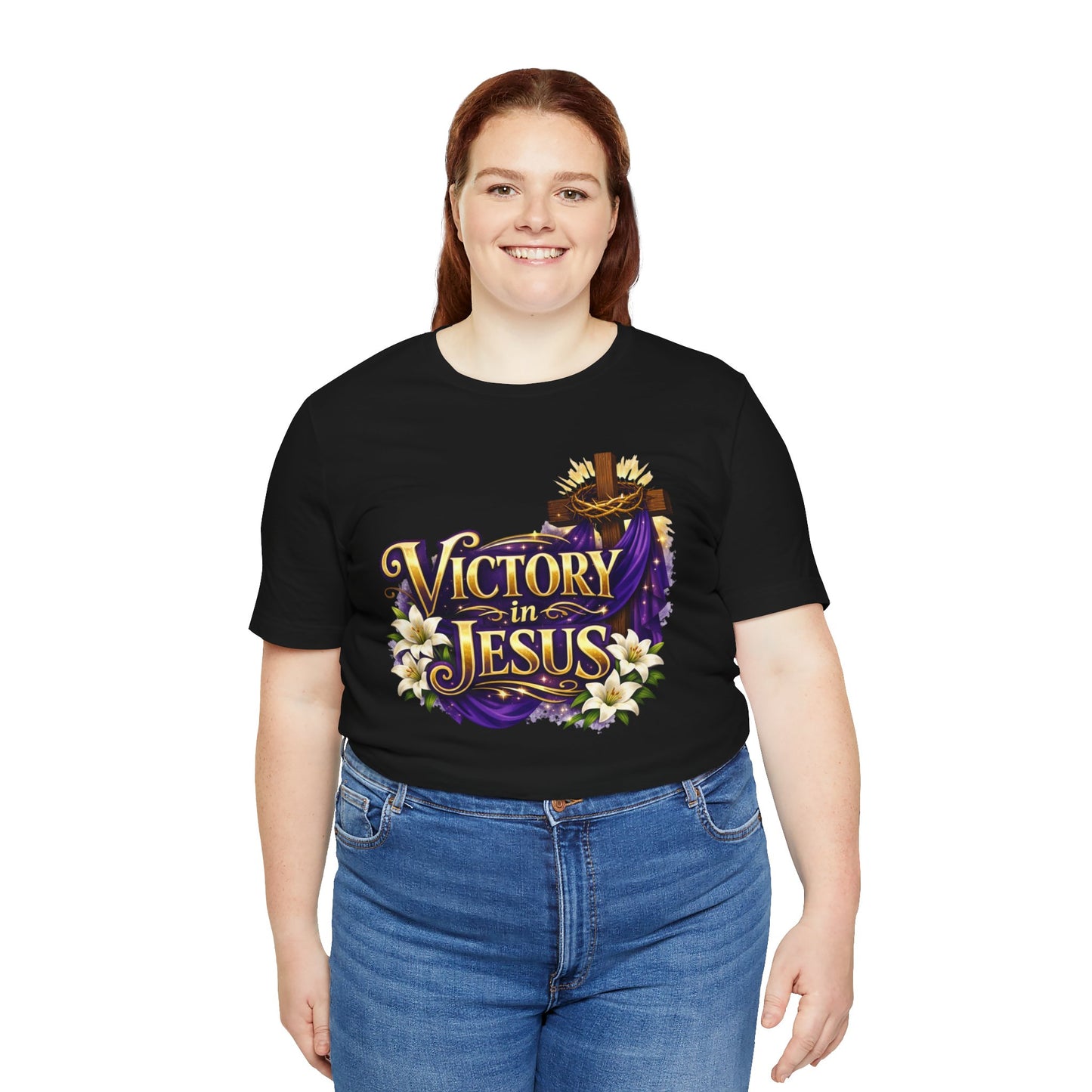 Victory In Jesus Christian T-Shirt — Cross Faith Tee
