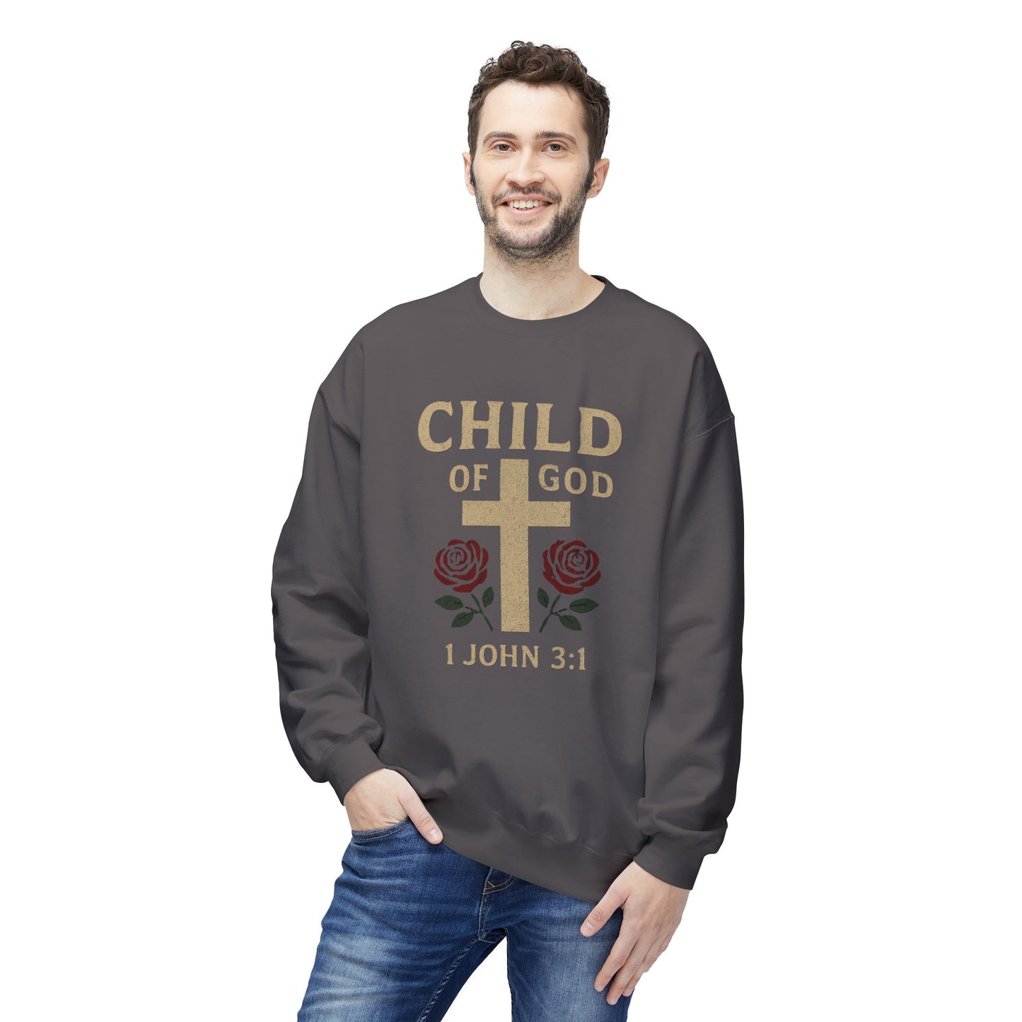 Christian Sweatshirt - 1 John 3:1 'Child of God'
