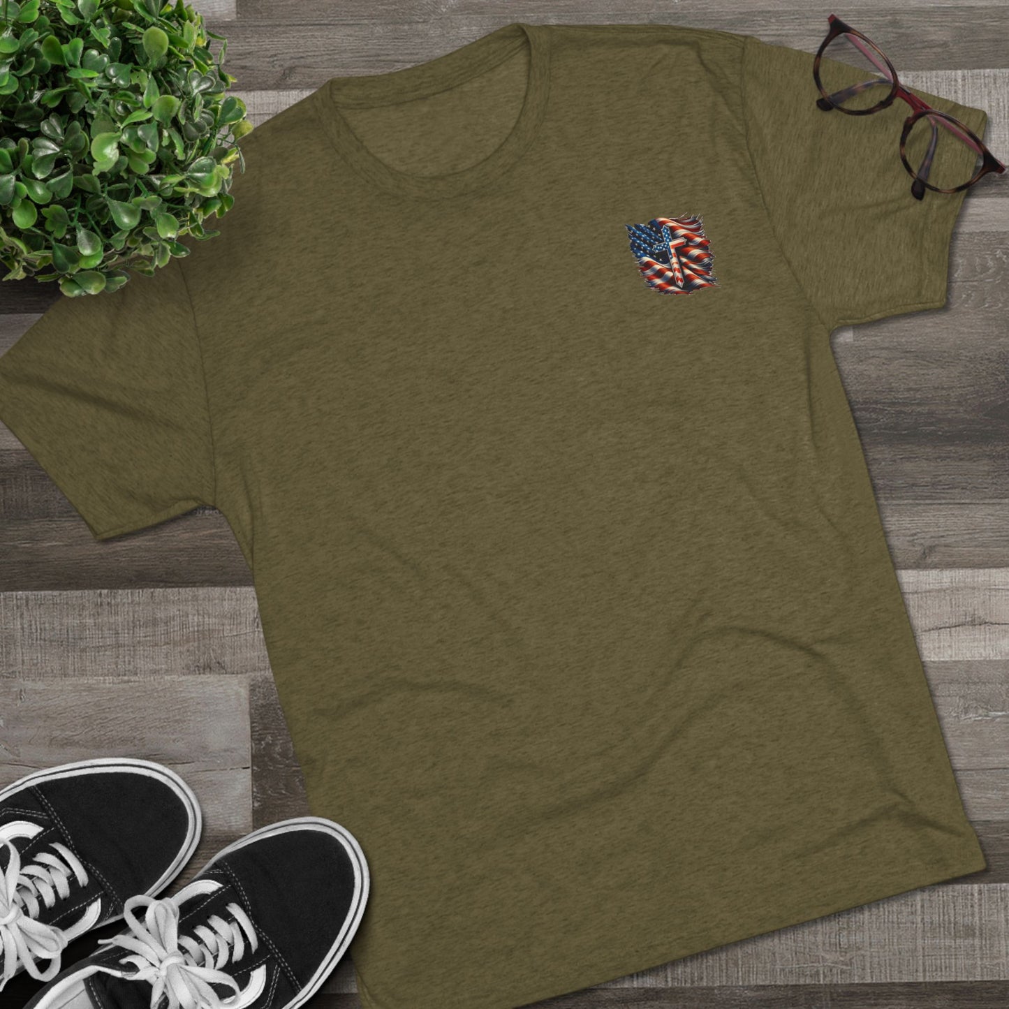 Unisex Tri-Blend Crew Tee "GOD BLESS AMERICA"