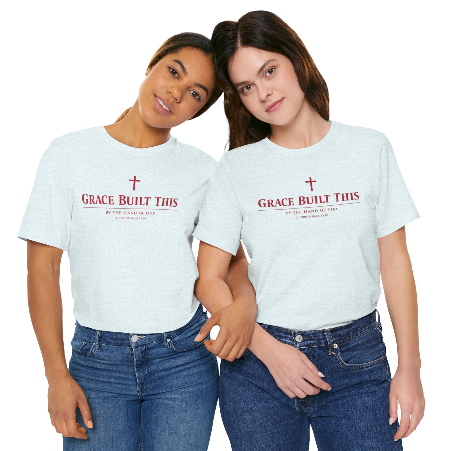 Grace Built This T-Shirt — Christian Faith Tee with Cross