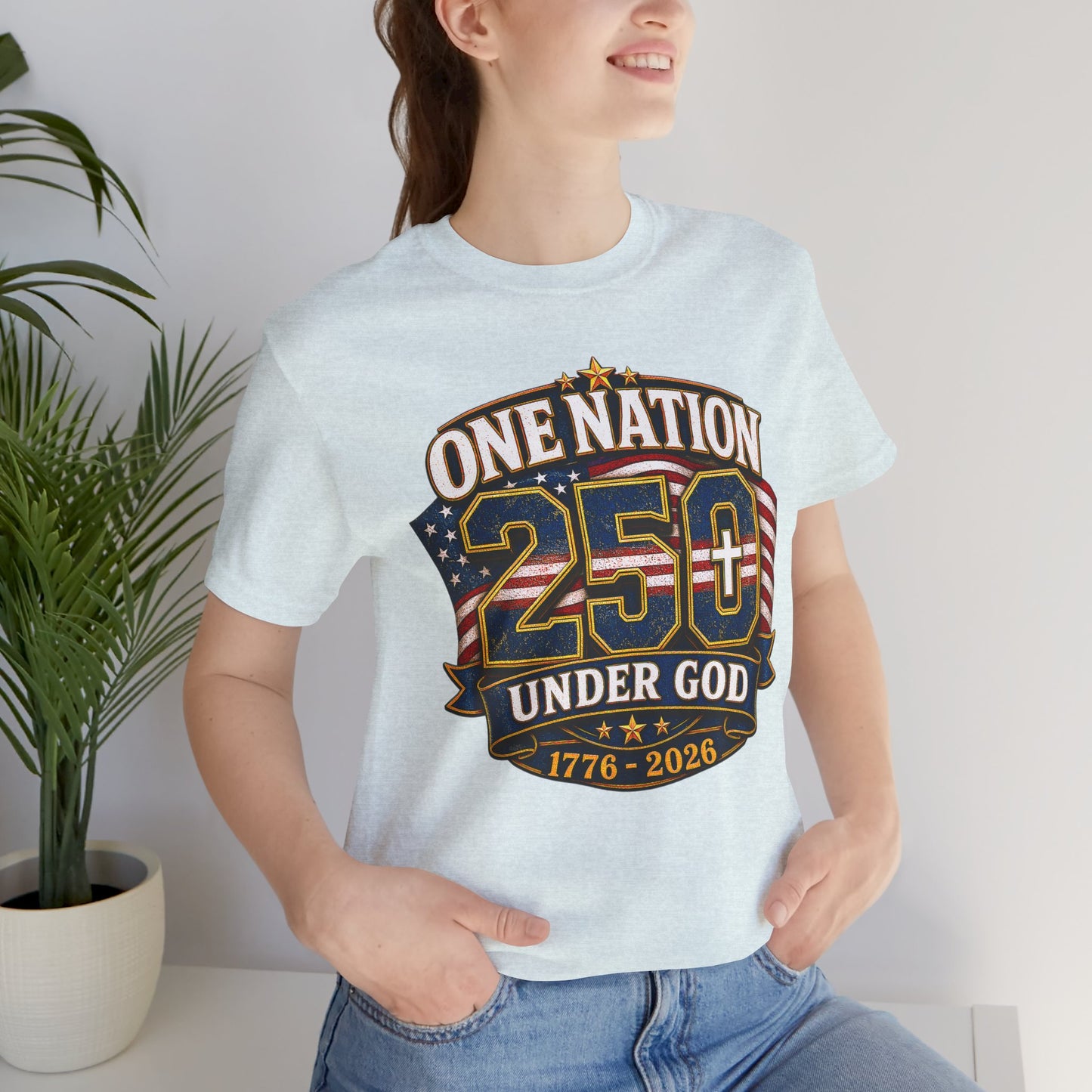250th USA Independence T-Shirt — "One Nation Under God" 1776–2026 Patriotic Tee