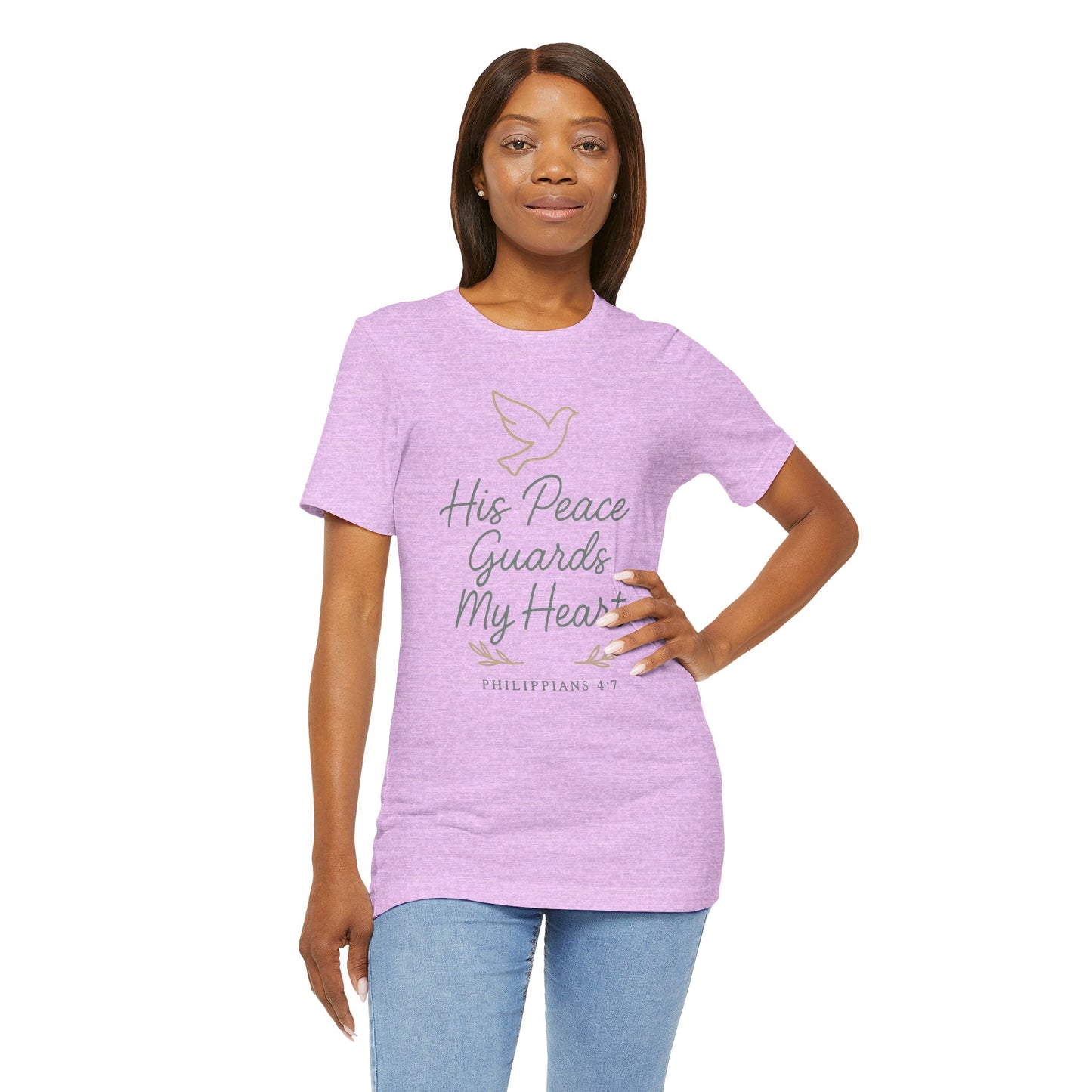 His Peace Guards My Heart Tee — Philippians 4:7 Christian Dove T-Shirt