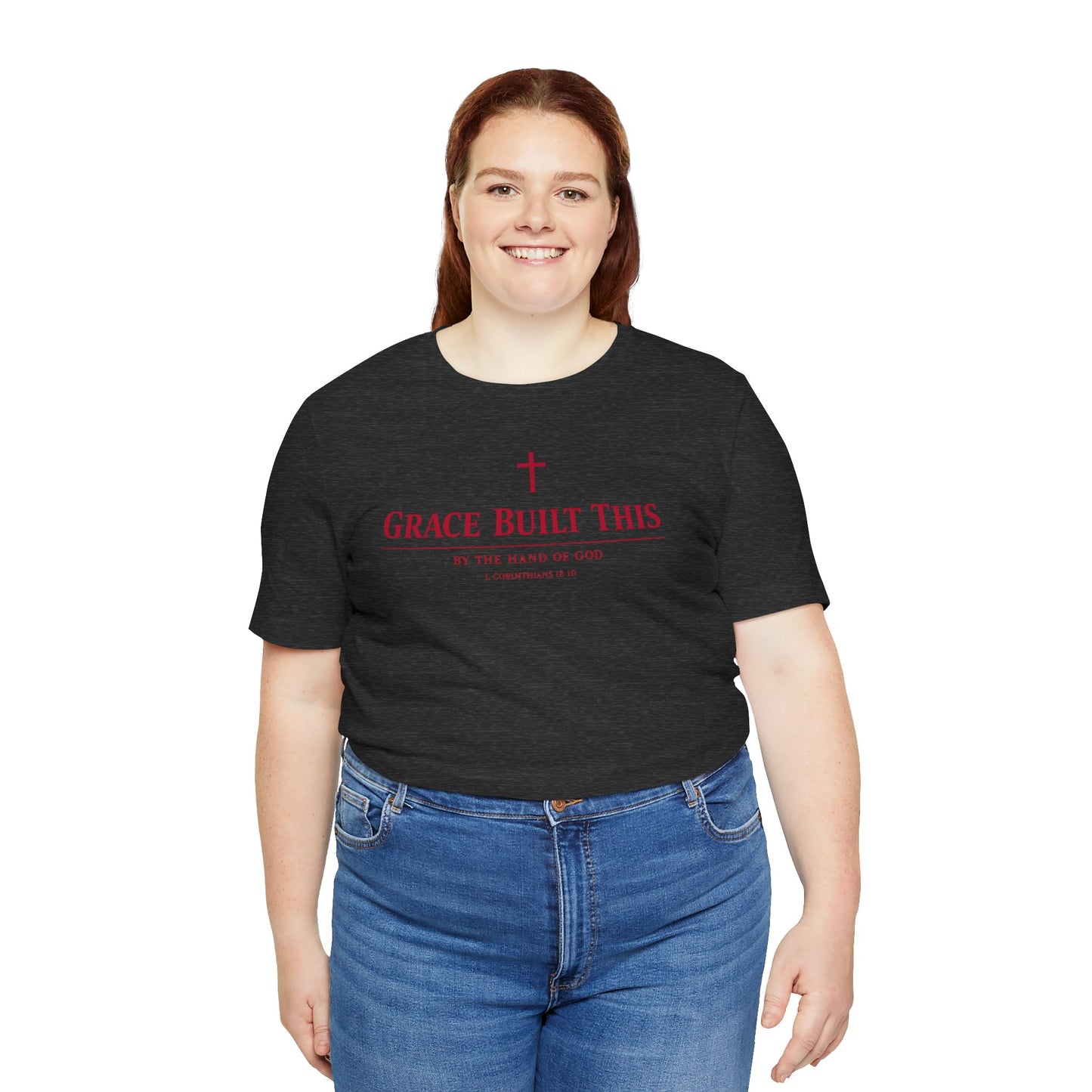 Grace Built This T-Shirt — Christian Faith Tee with Cross