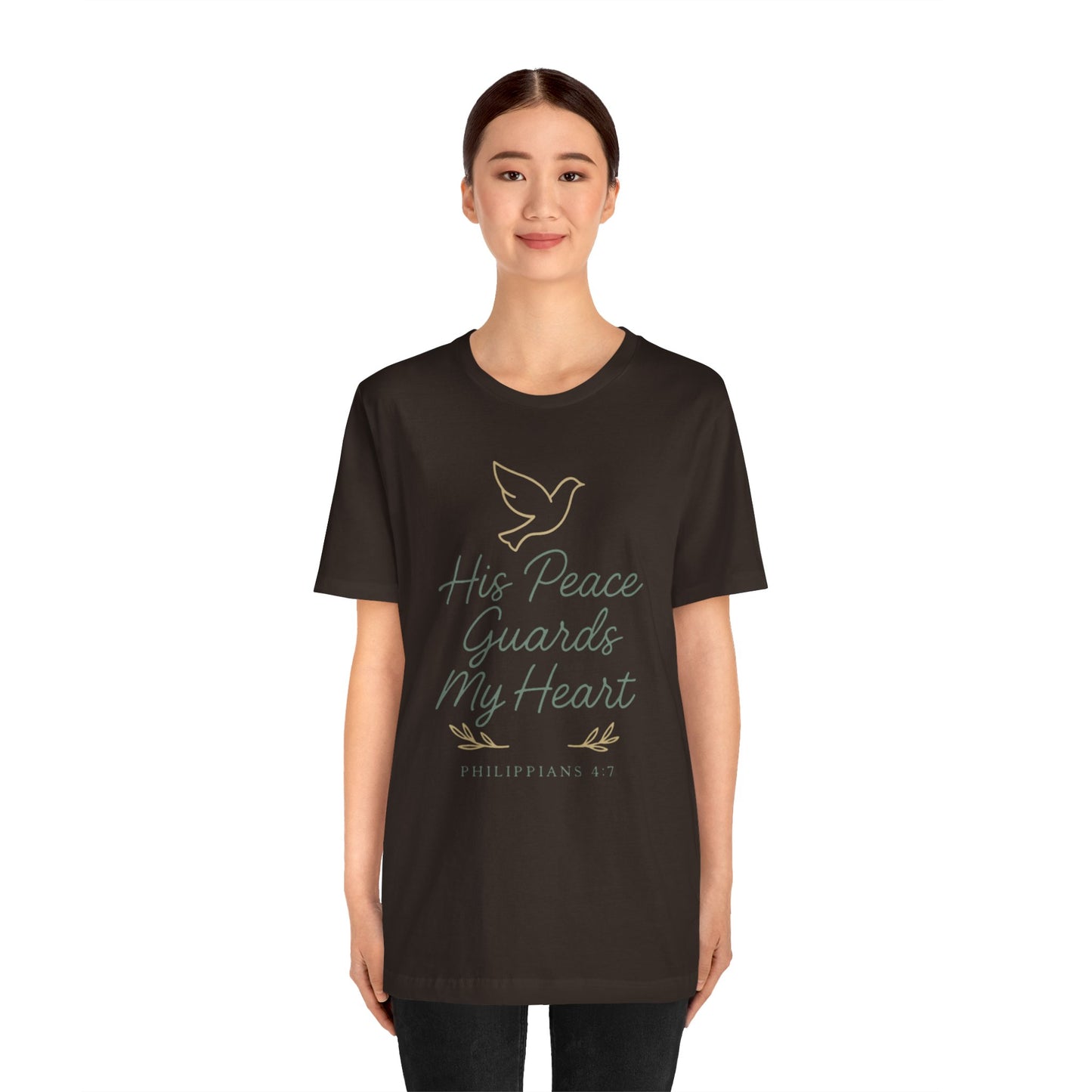 His Peace Guards My Heart Tee — Philippians 4:7 Christian Dove T-Shirt