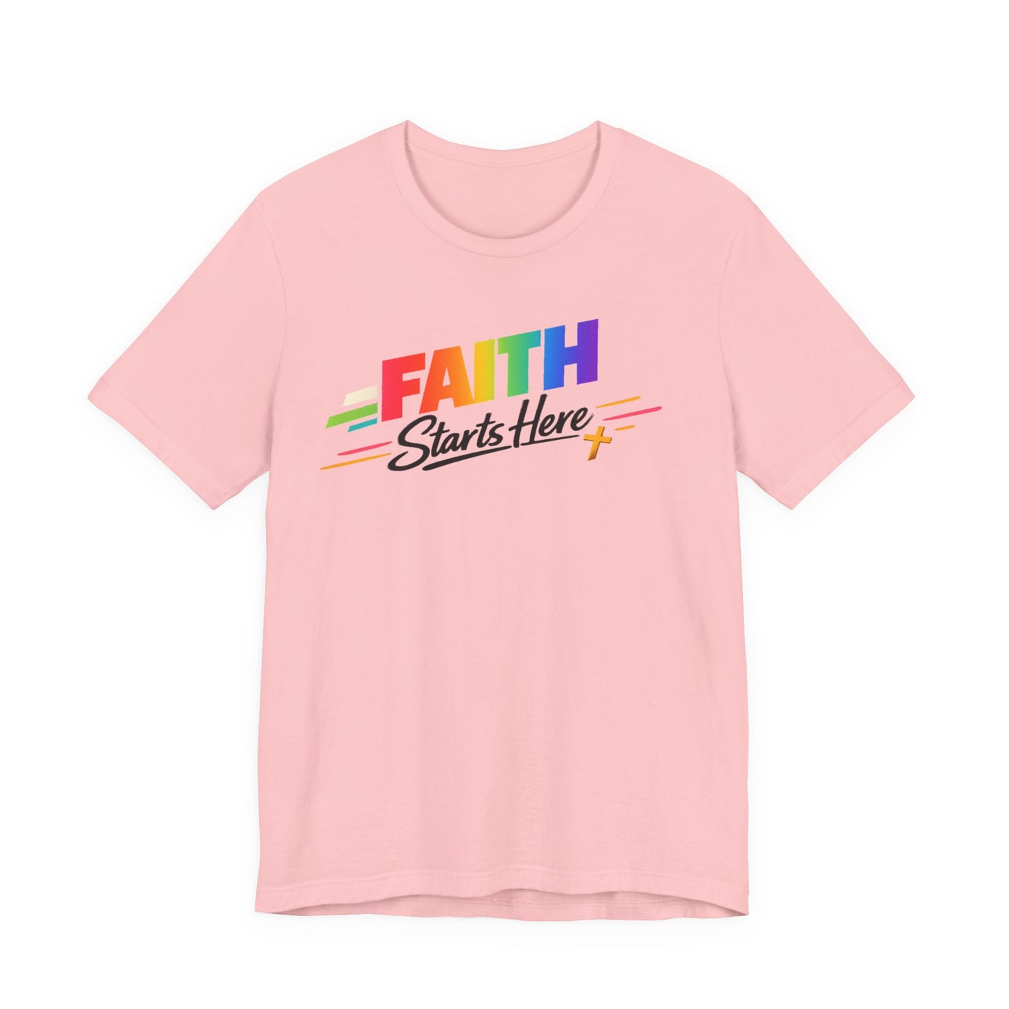 Faith Starts Here Rainbow Tee