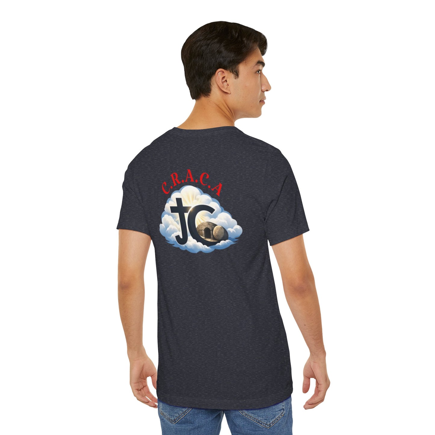 Christian JC Cross Tee — CRACA (Crucified.Risen.And.Coming.Again) Graphic T‑Shirt