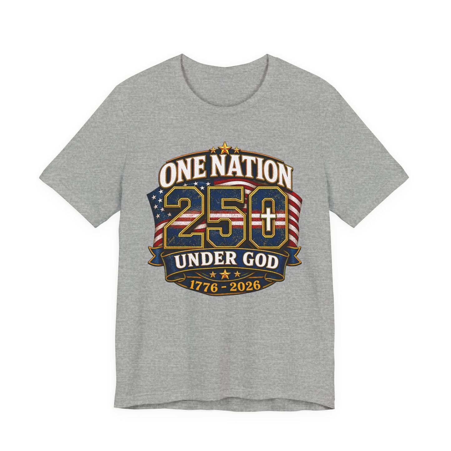 250th USA Independence T-Shirt — "One Nation Under God" 1776–2026 Patriotic Tee