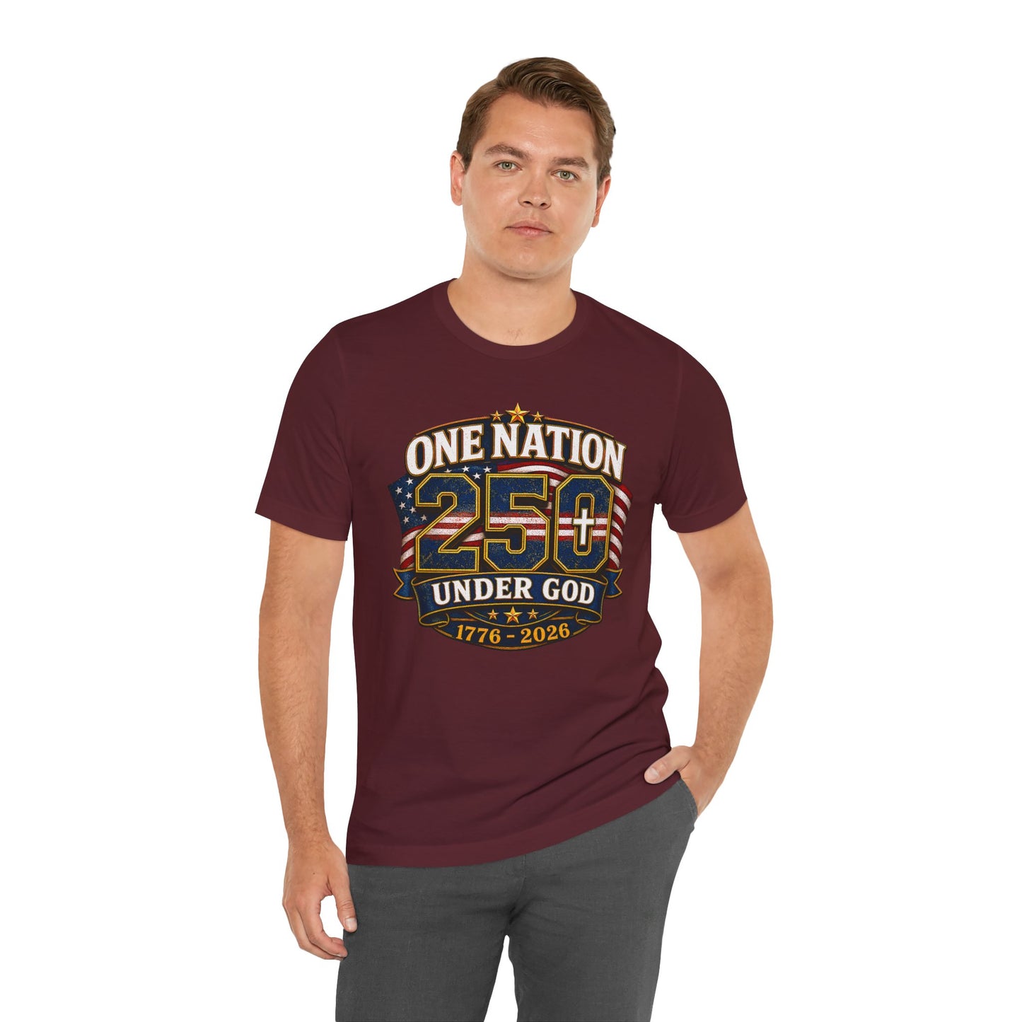 250th USA Independence T-Shirt — "One Nation Under God" 1776–2026 Patriotic Tee