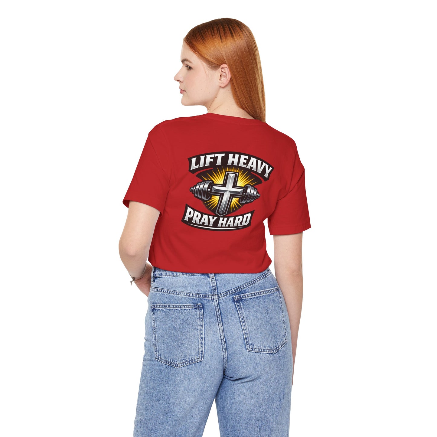 Lift Heavy Pray Hard T‑Shirt — Christian Fitness Gym Tee