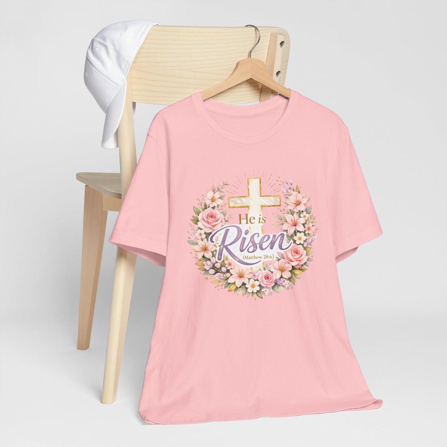 He Is Risen Floral Cross T-Shirt