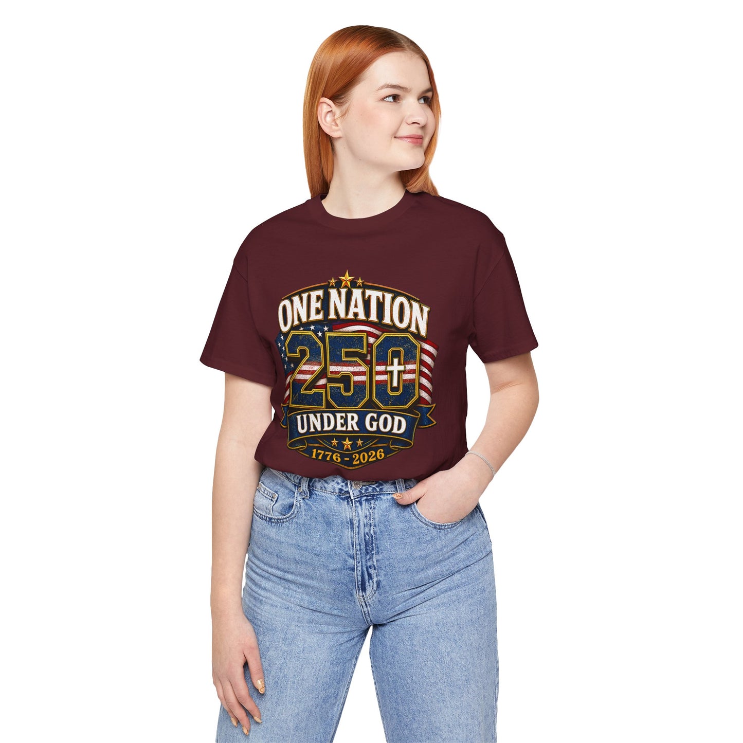 250th USA Independence T-Shirt — "One Nation Under God" 1776–2026 Patriotic Tee