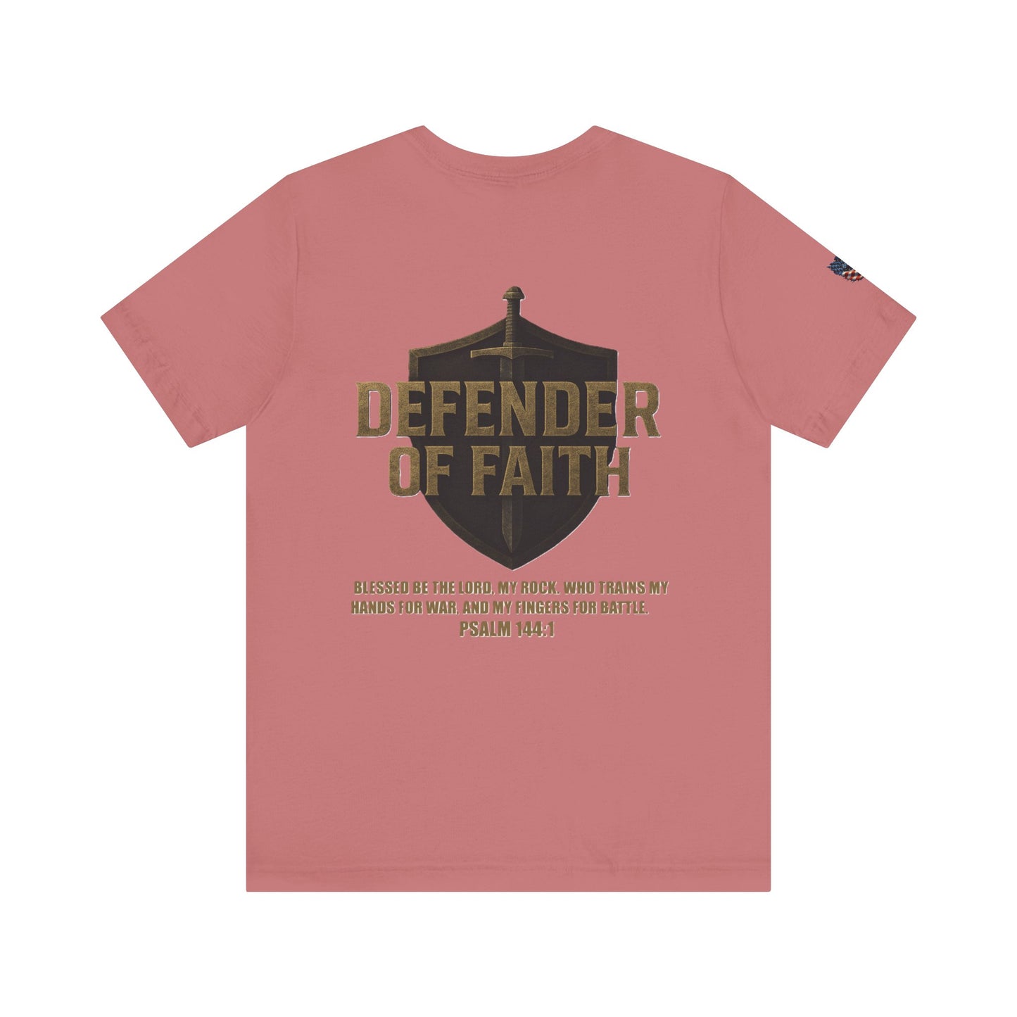 Psalm 144:1 'Defender of Faith' T-Shirt — Christian Scripture Tee