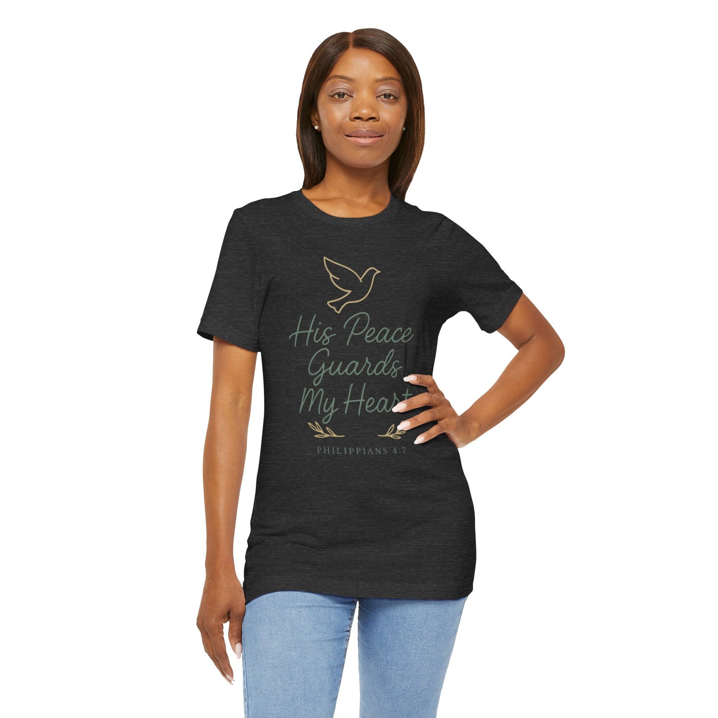 His Peace Guards My Heart Tee — Philippians 4:7 Christian Dove T-Shirt