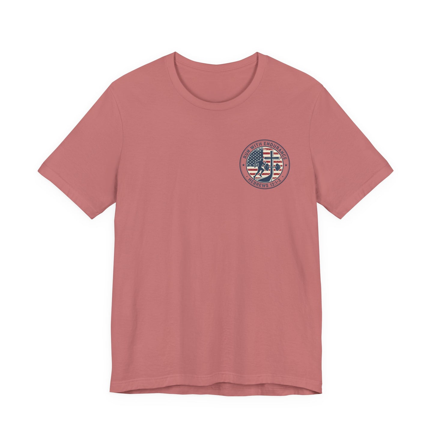 Hebrews 12:1-2 'Run With Endurance' T-Shirt — Inspirational Christian Tee