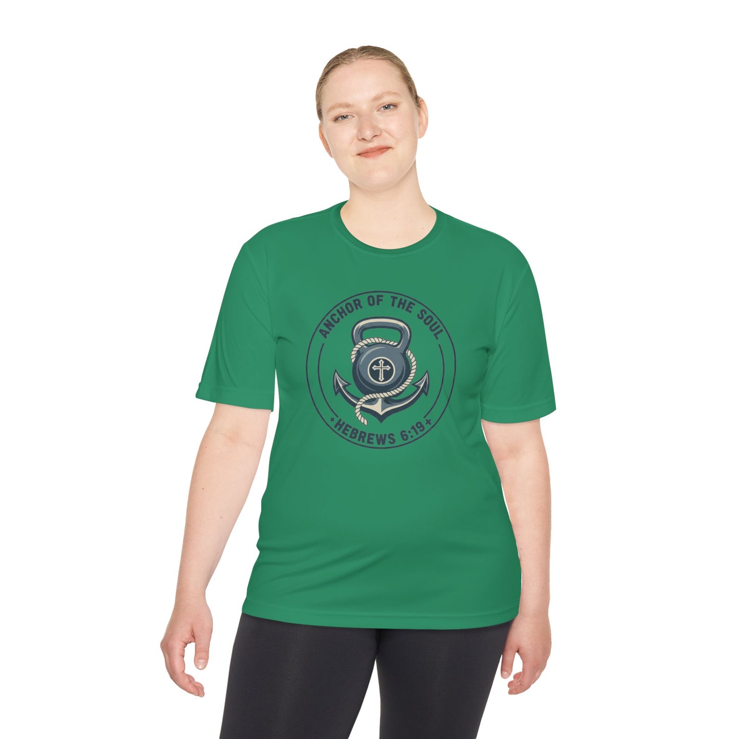 Hebrews 6:19 Anchor of the Soul Moisture-Wicking Workout Tee
