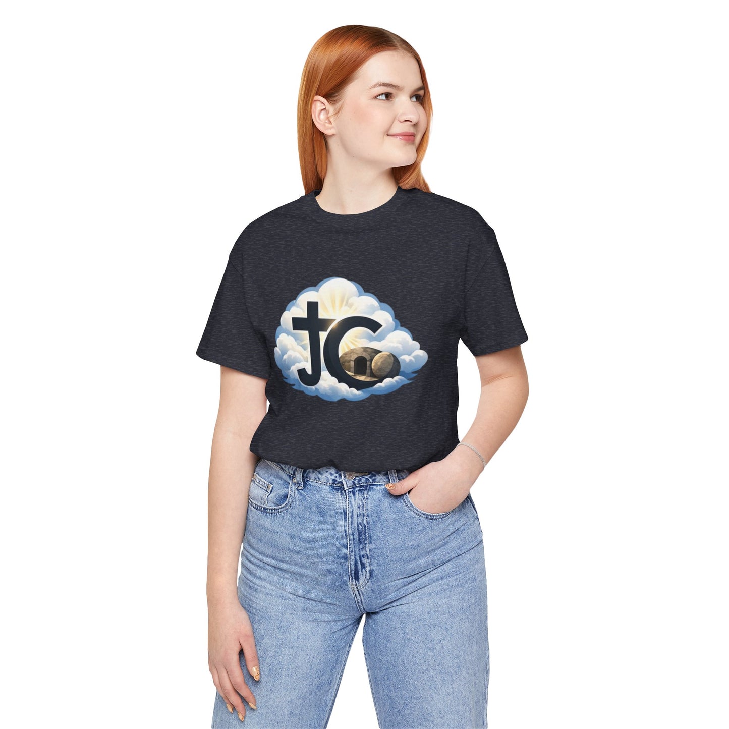 Jesus Christ (JC) Cross Tee — Crucified, Risen & Coming Again