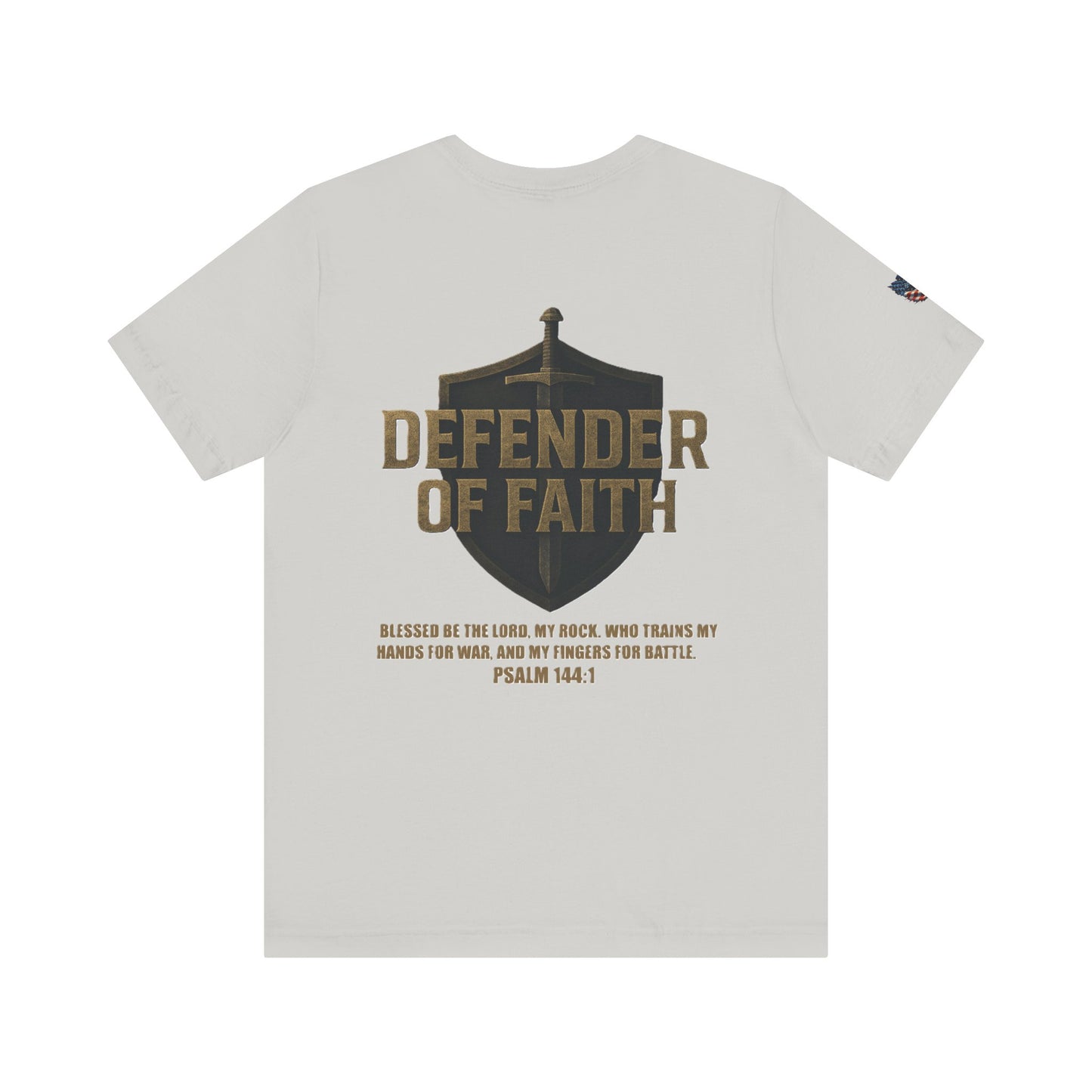 Psalm 144:1 'Defender of Faith' T-Shirt — Christian Scripture Tee