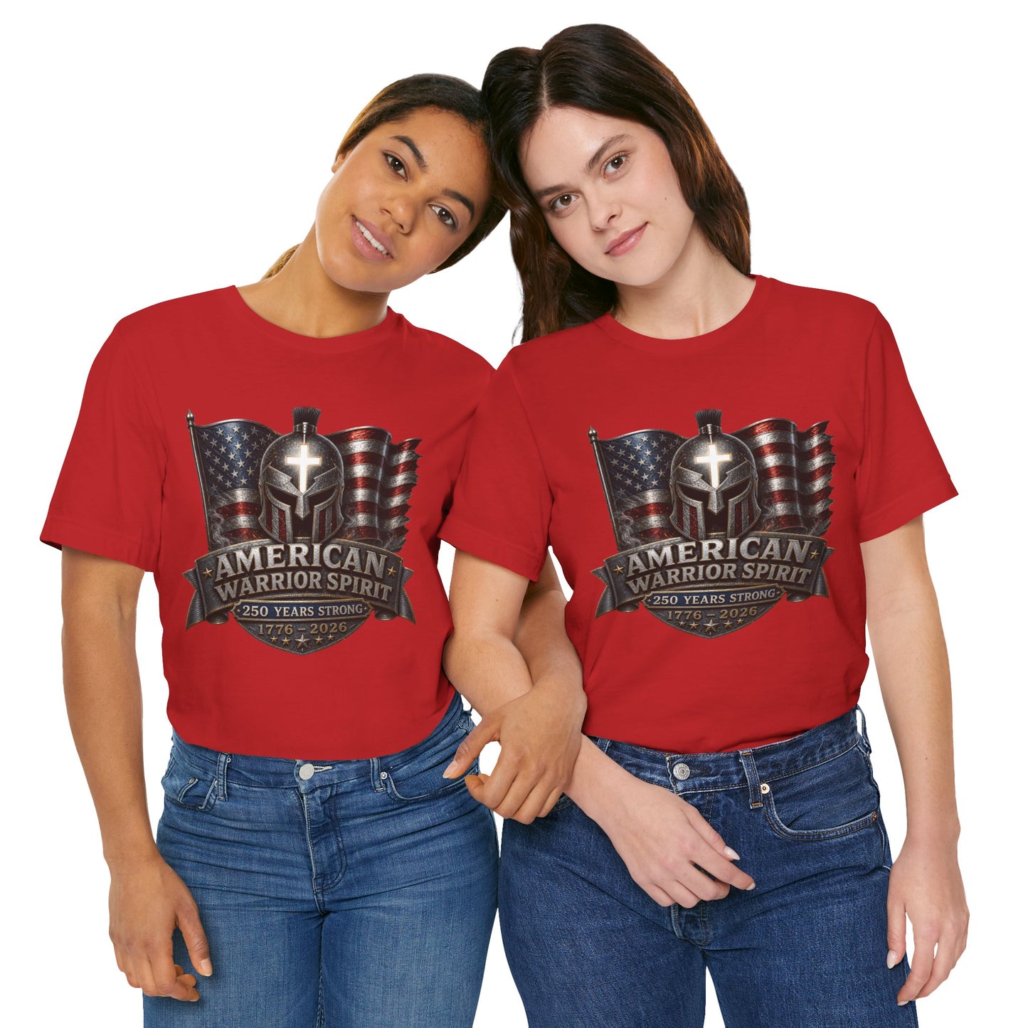 American Warrior Spirit T-Shirt – Patriotic 250 Years Strong Tee (1776–2026)