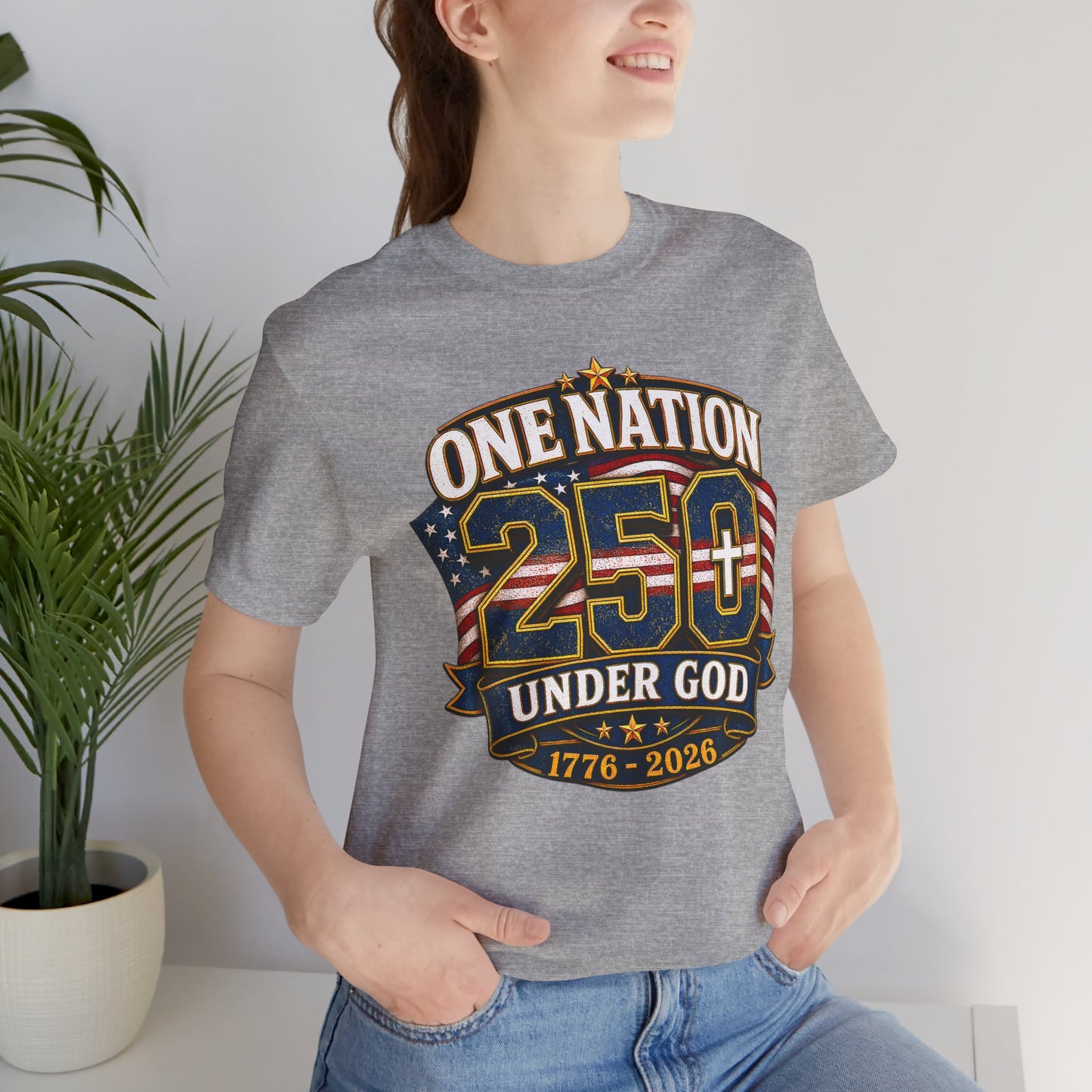250th USA Independence T-Shirt — "One Nation Under God" 1776–2026 Patriotic Tee
