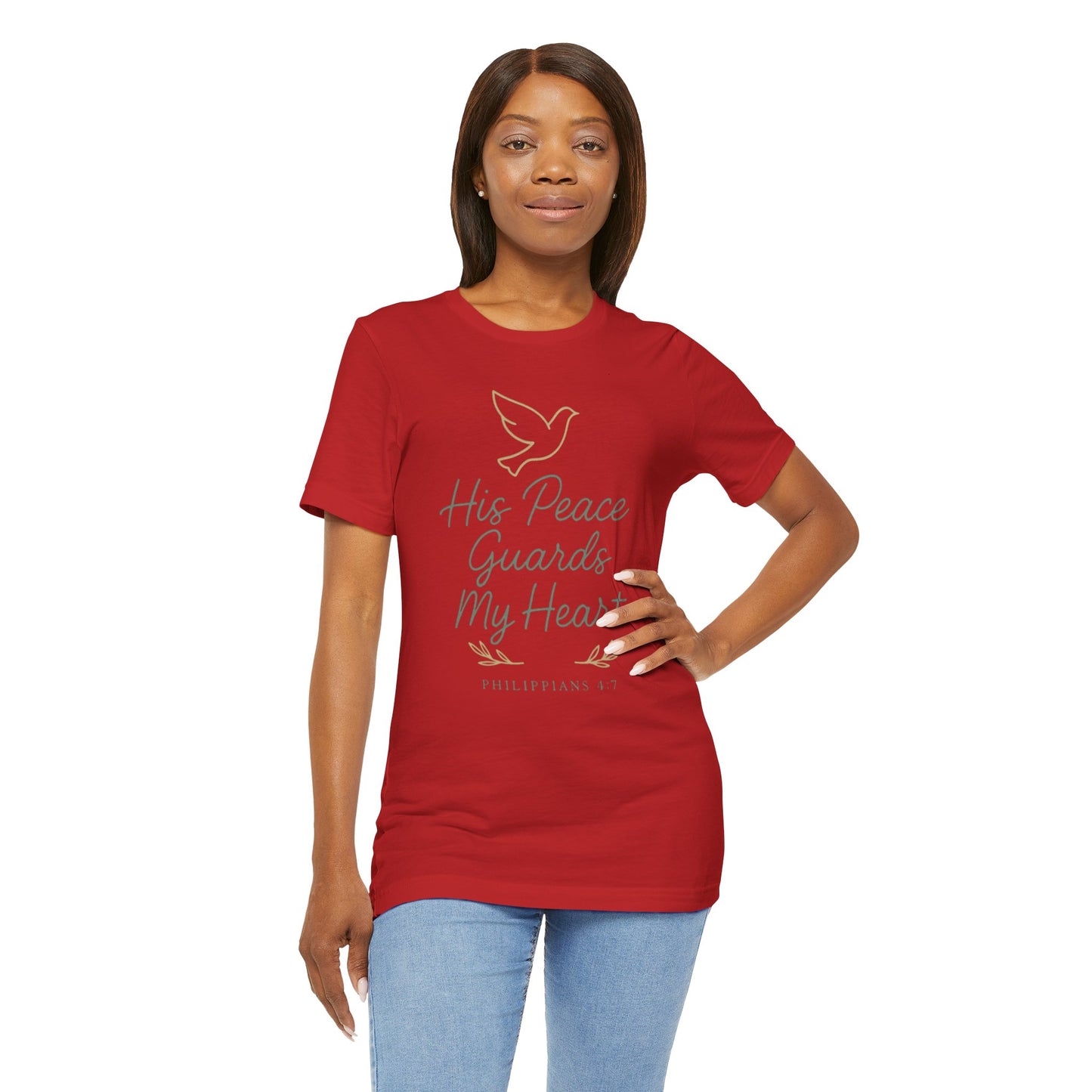 His Peace Guards My Heart Tee — Philippians 4:7 Christian Dove T-Shirt