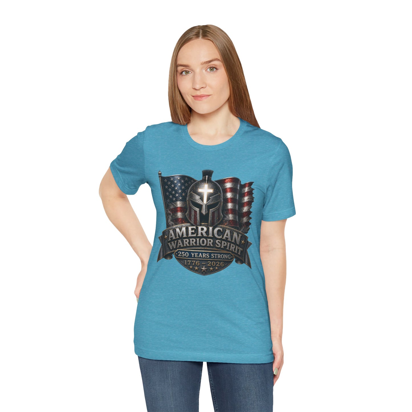 American Warrior Spirit T-Shirt – Patriotic 250 Years Strong Tee (1776–2026)
