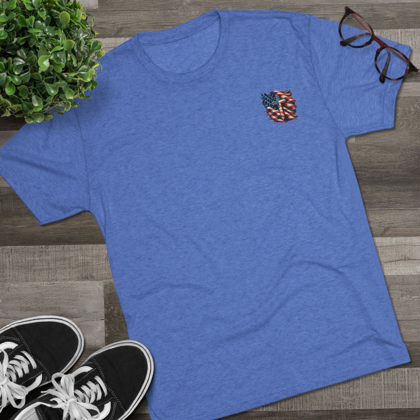 Unisex Tri-Blend Crew Tee "GOD BLESS AMERICA"
