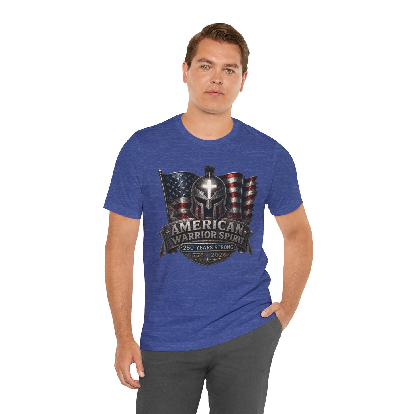 American Warrior Spirit T-Shirt – Patriotic 250 Years Strong Tee (1776–2026)