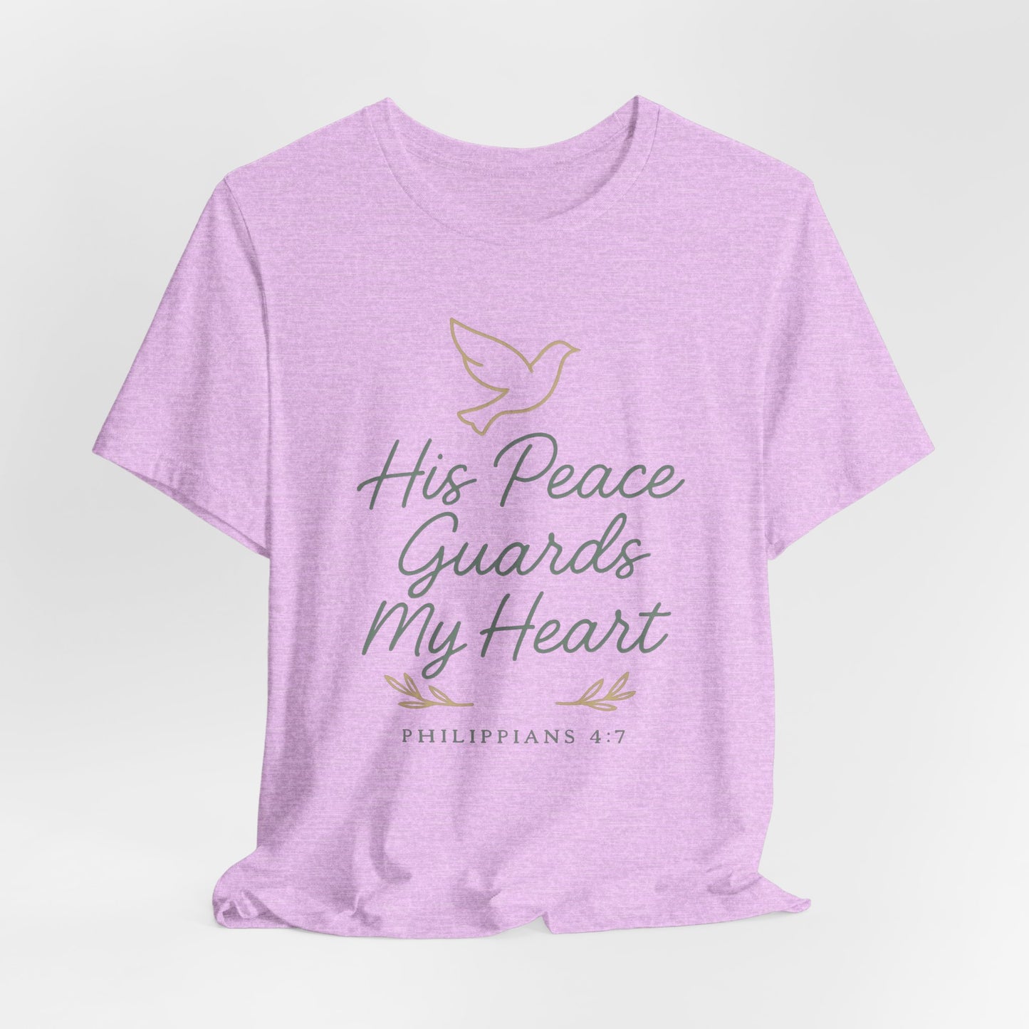 His Peace Guards My Heart Tee — Philippians 4:7 Christian Dove T-Shirt