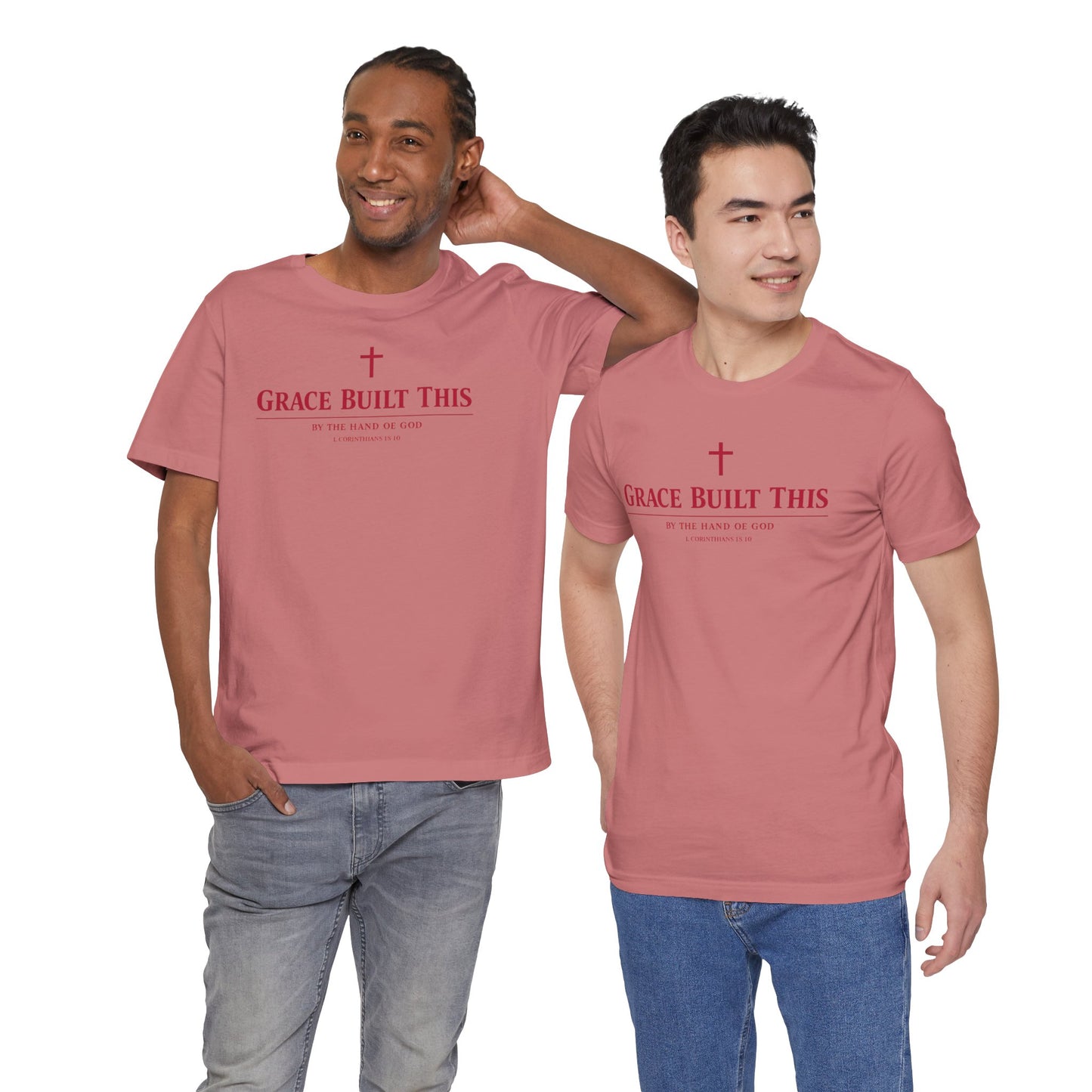 Grace Built This T-Shirt — Christian Faith Tee with Cross
