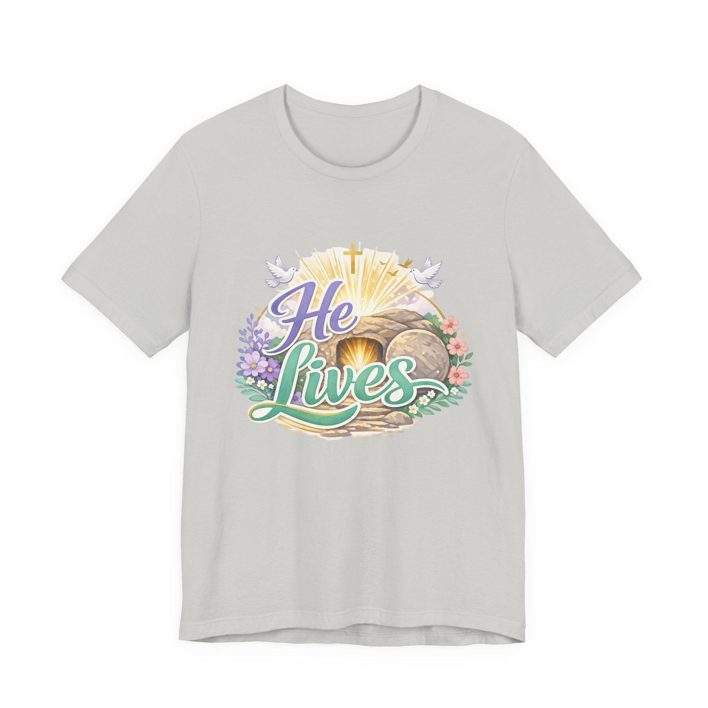 He Lives Jesus Tomb Tee — Christian Easter T‑Shirt