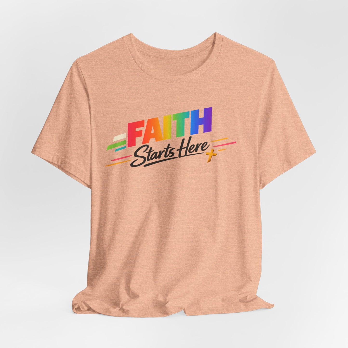 Faith Starts Here Rainbow Tee