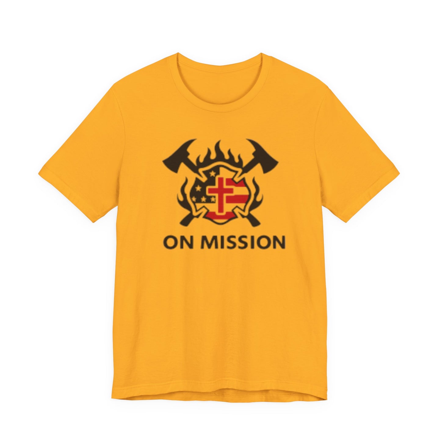 On Mission Christian Cross & American Flag T‑Shirt