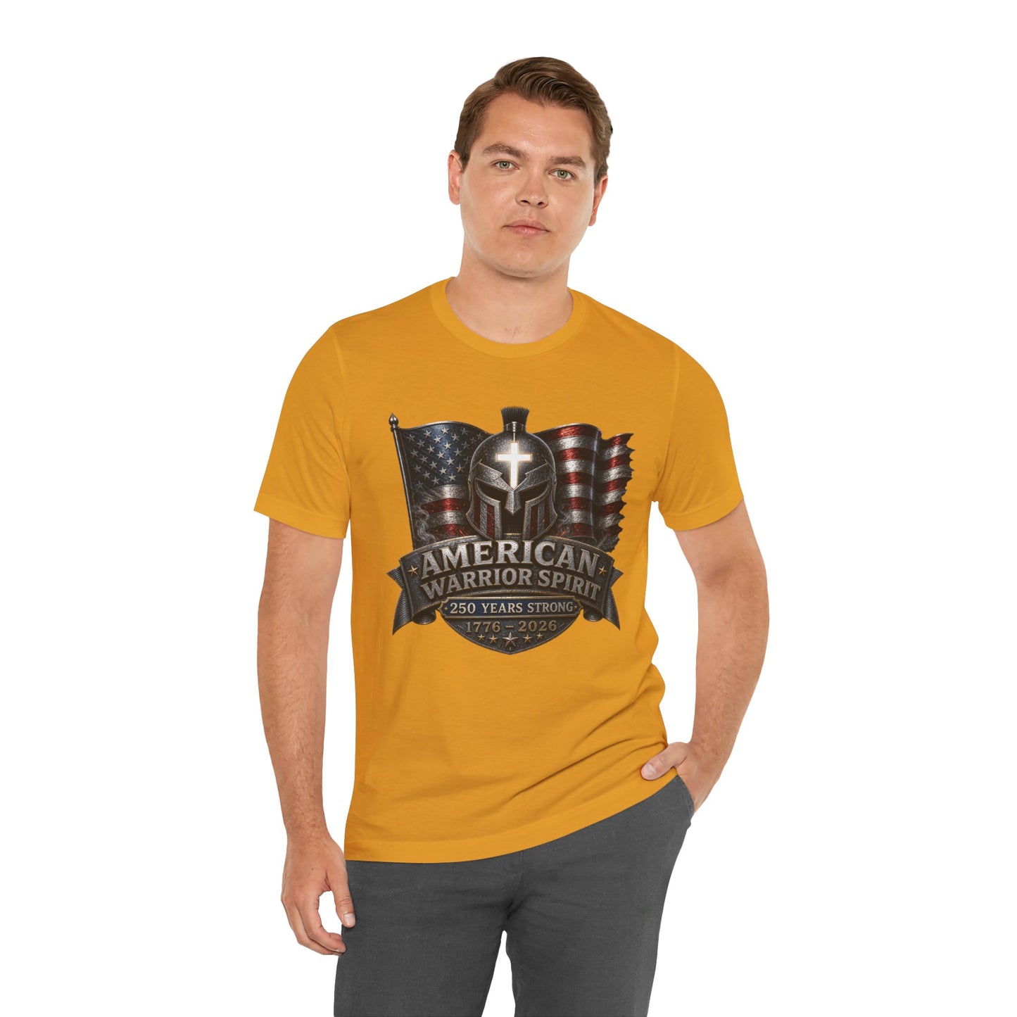 American Warrior Spirit T-Shirt – Patriotic 250 Years Strong Tee (1776–2026)