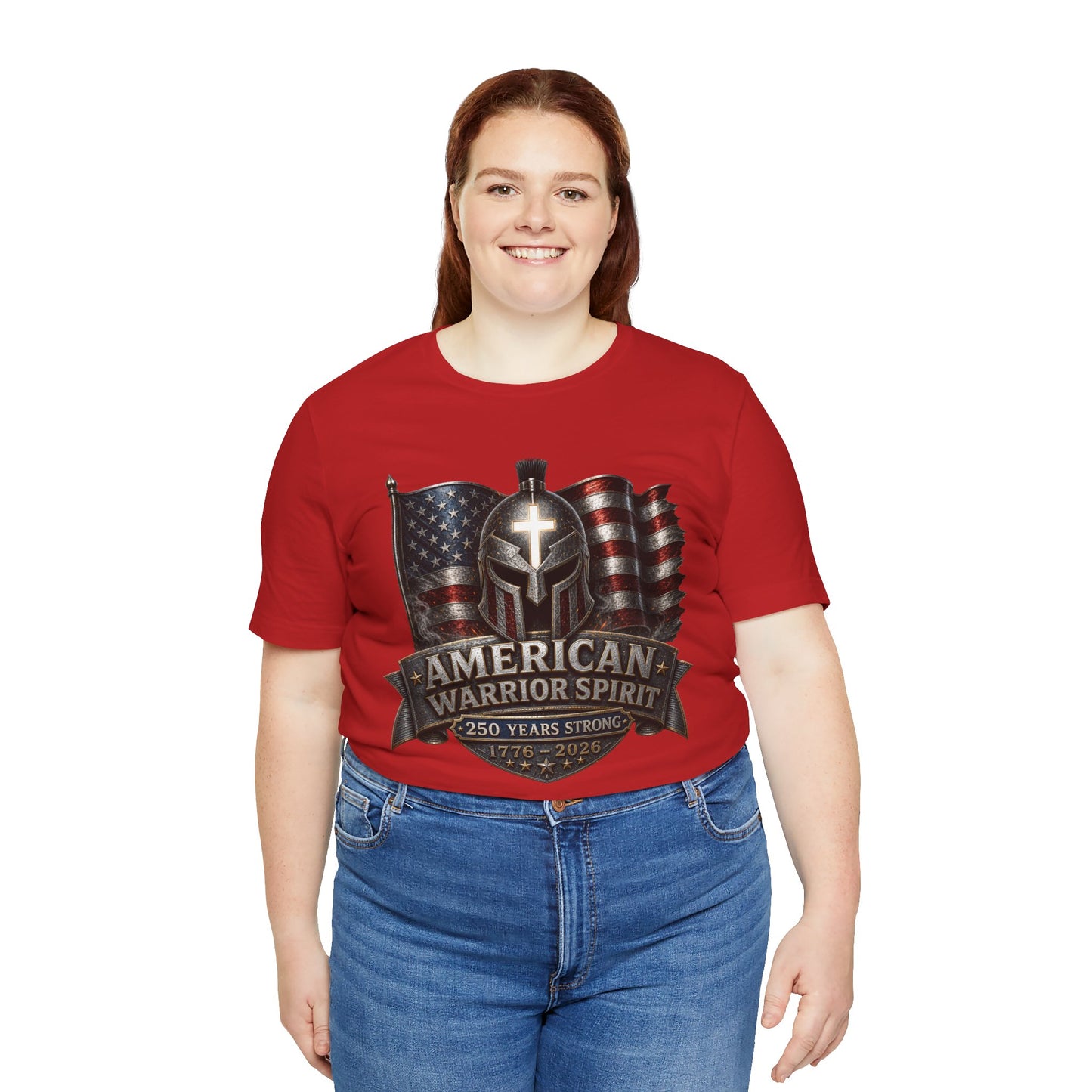 American Warrior Spirit T-Shirt – Patriotic 250 Years Strong Tee (1776–2026)