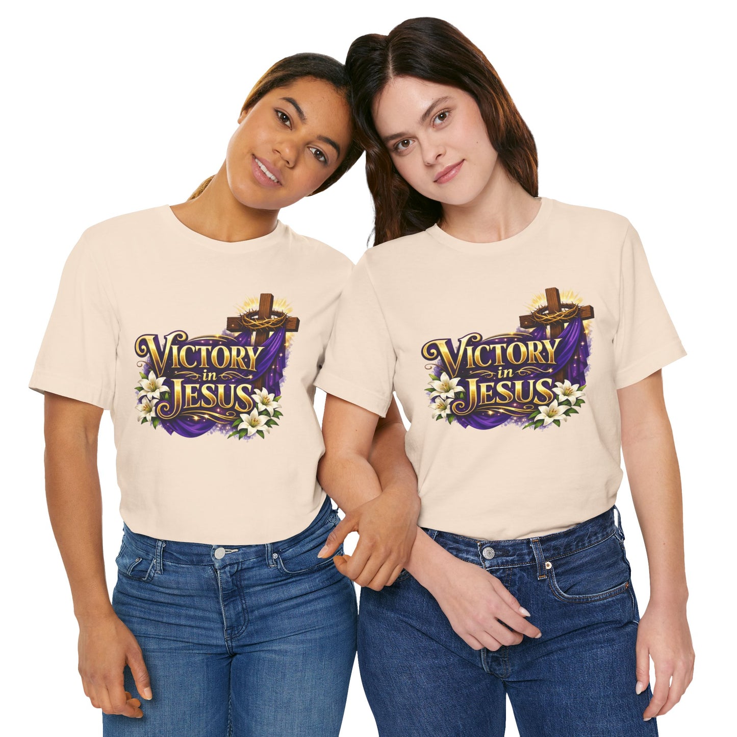 Victory In Jesus Christian T-Shirt — Cross Faith Tee