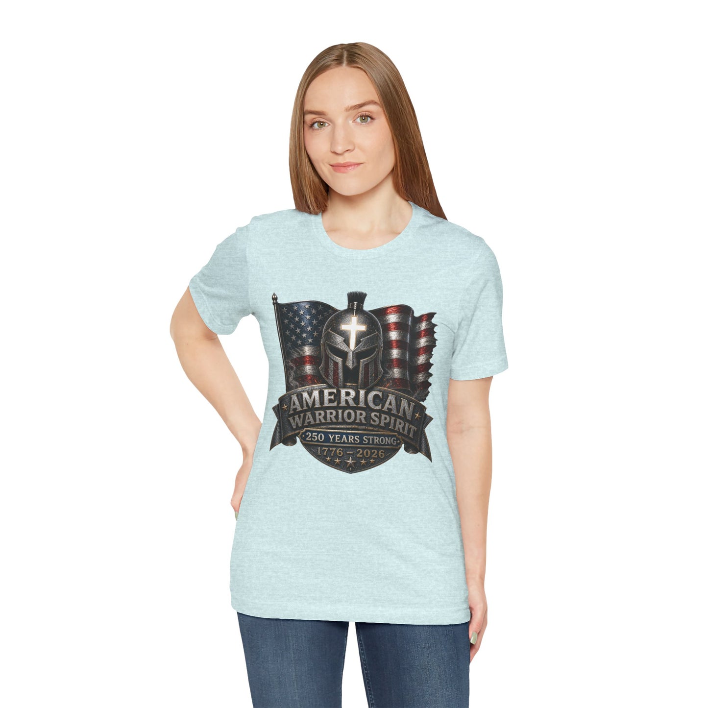American Warrior Spirit T-Shirt – Patriotic 250 Years Strong Tee (1776–2026)