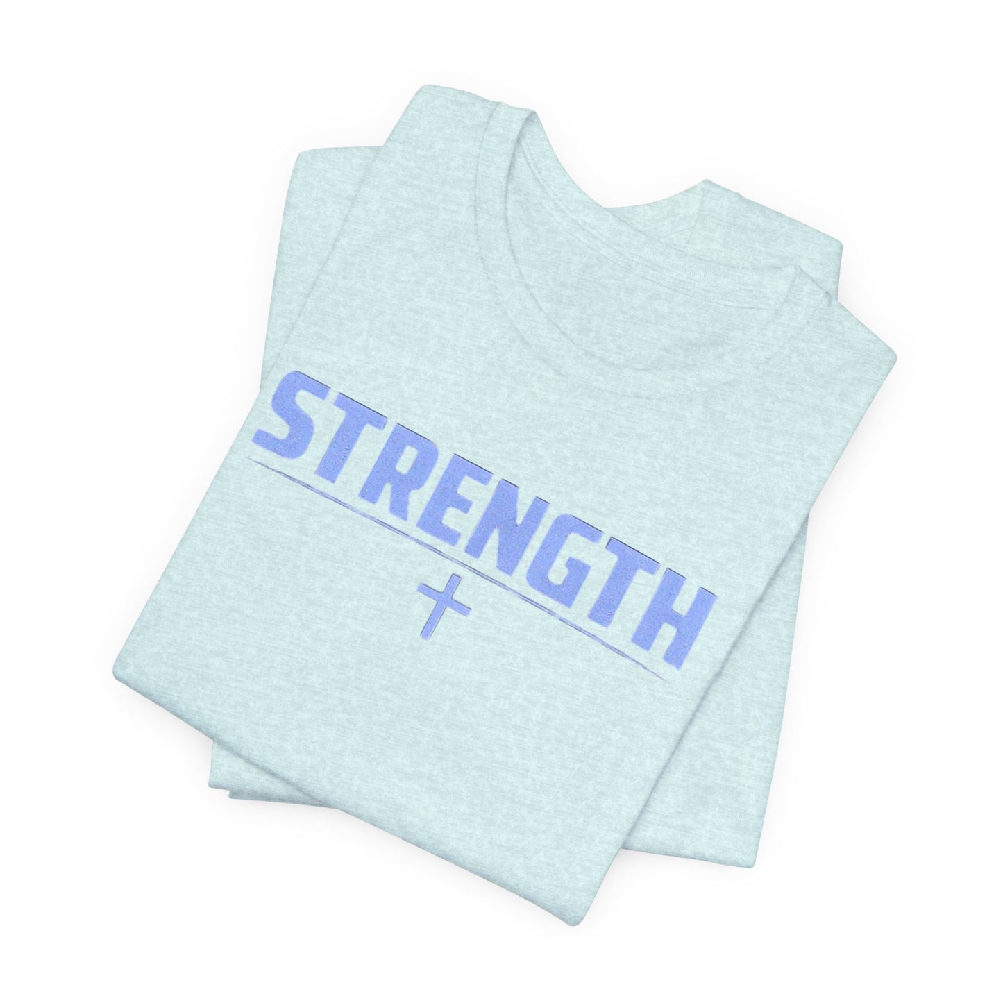 Strength with Cross Tee — Minimal Motivational Fitness Shirt