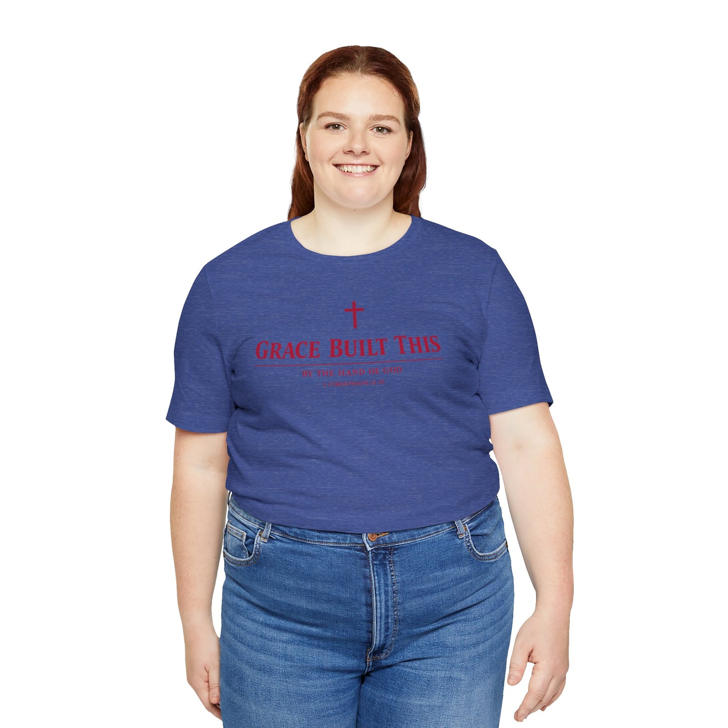 Grace Built This T-Shirt — Christian Faith Tee with Cross