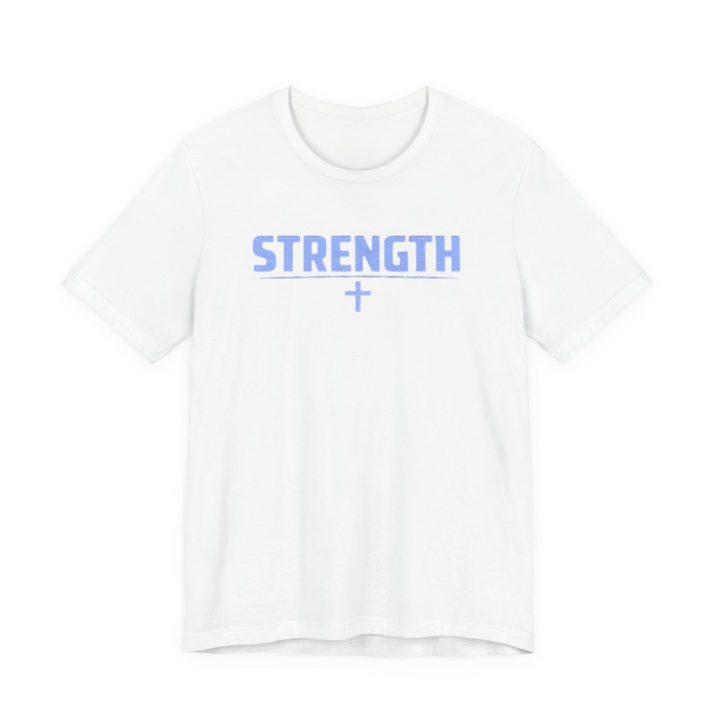 Strength with Cross Tee — Minimal Motivational Fitness Shirt
