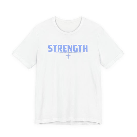 Strength with Cross Tee — Minimal Motivational Fitness Shirt