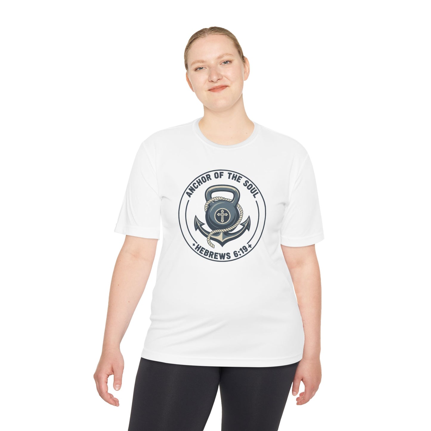 Hebrews 6:19 Anchor of the Soul Moisture-Wicking Workout Tee