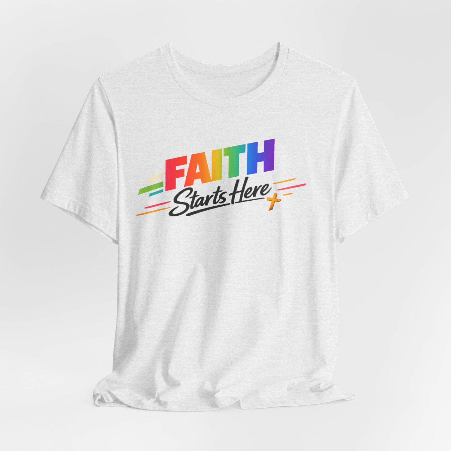 Faith Starts Here Rainbow Tee